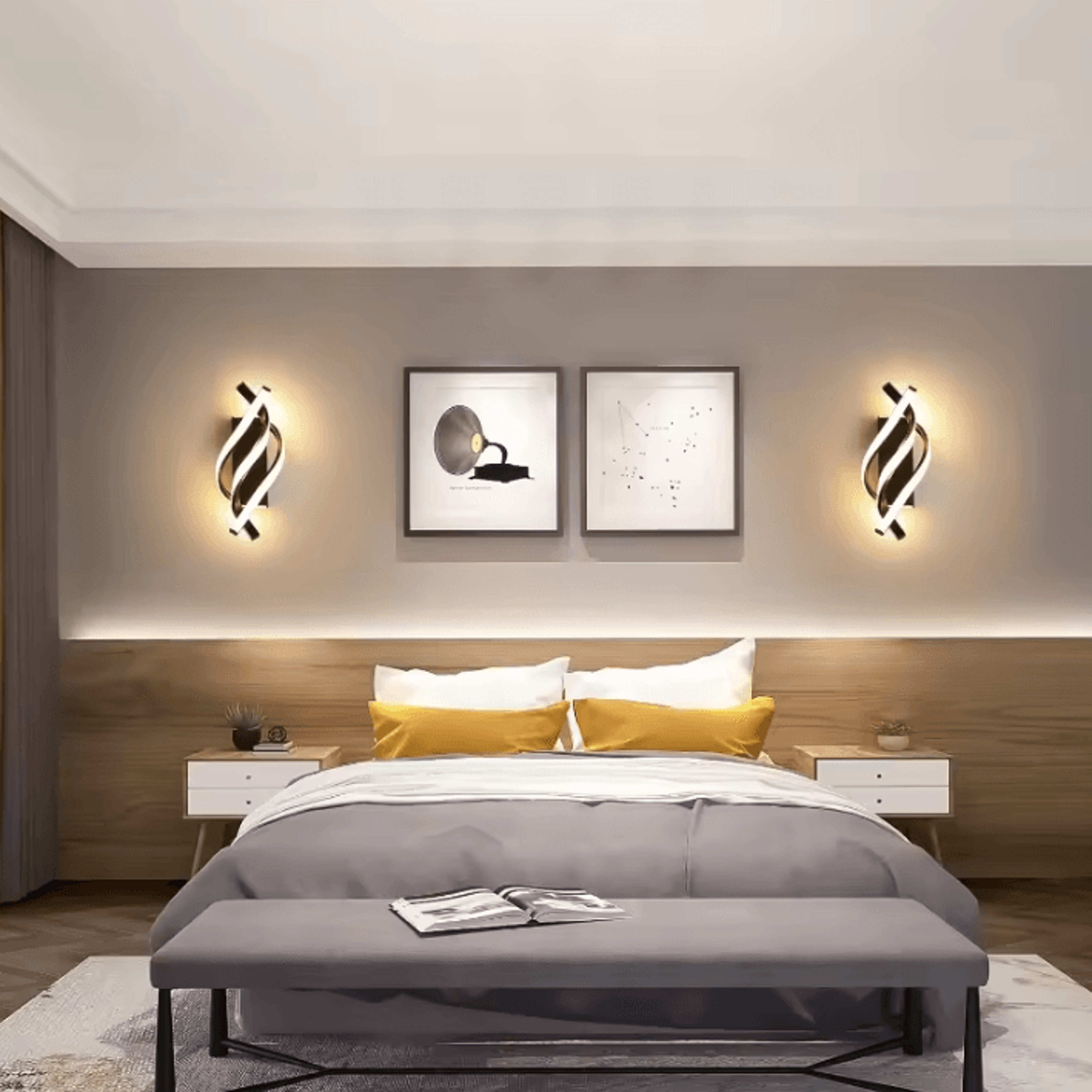 Curved Spiral LED Wall Light Modern Decorative Sconce 3