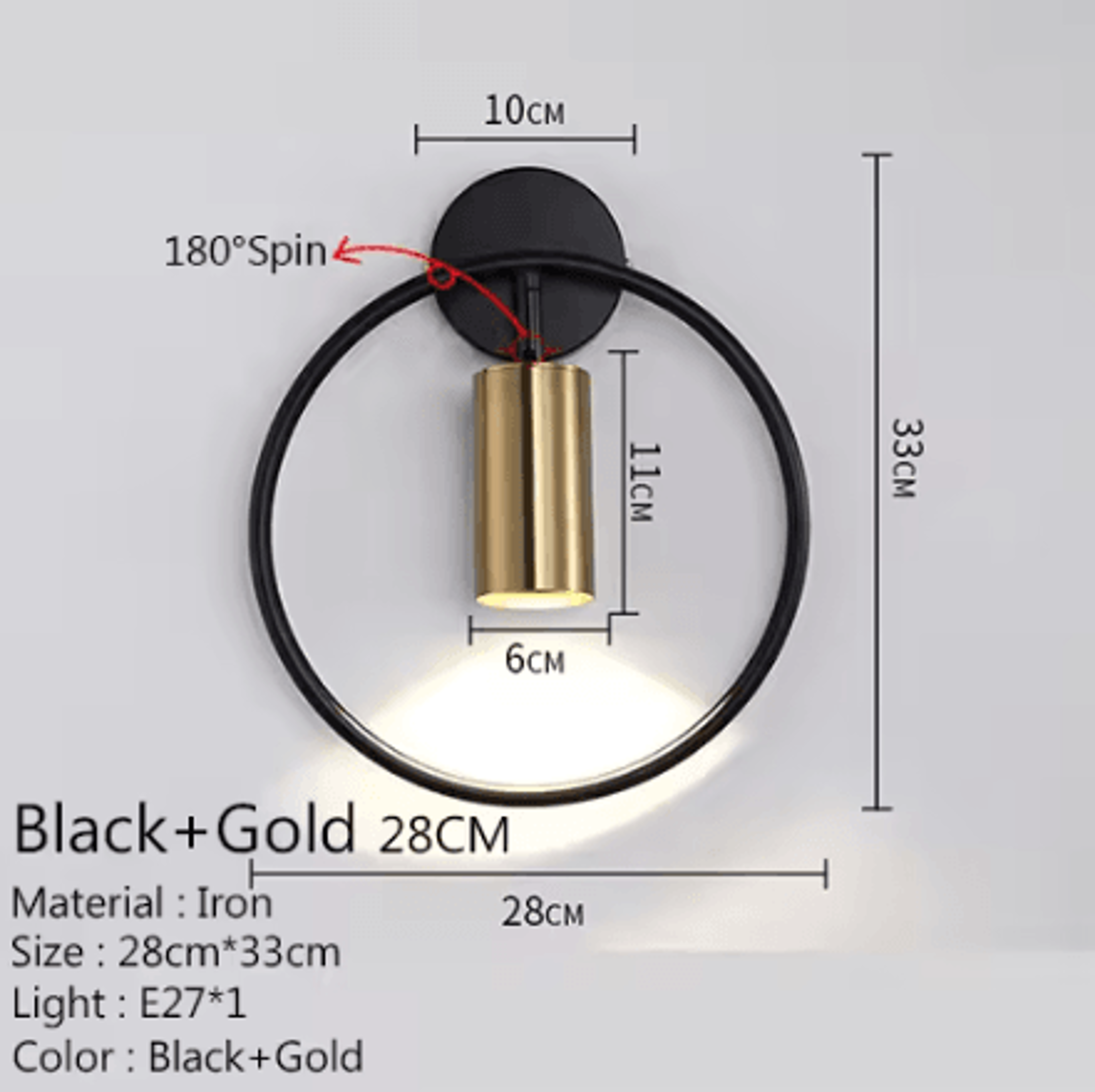 Nordic Gold Decorative Bedside Wall Sconce 5