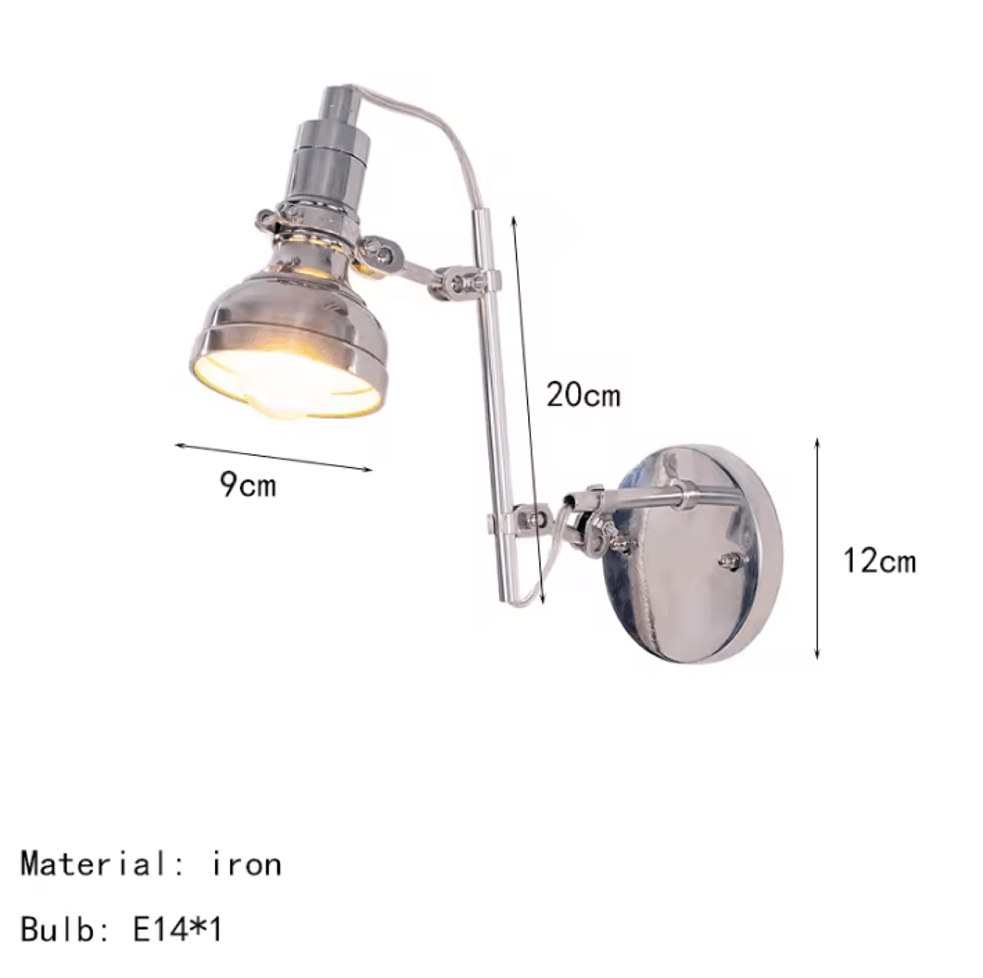 American Chrome E14 Wall Sconce 6