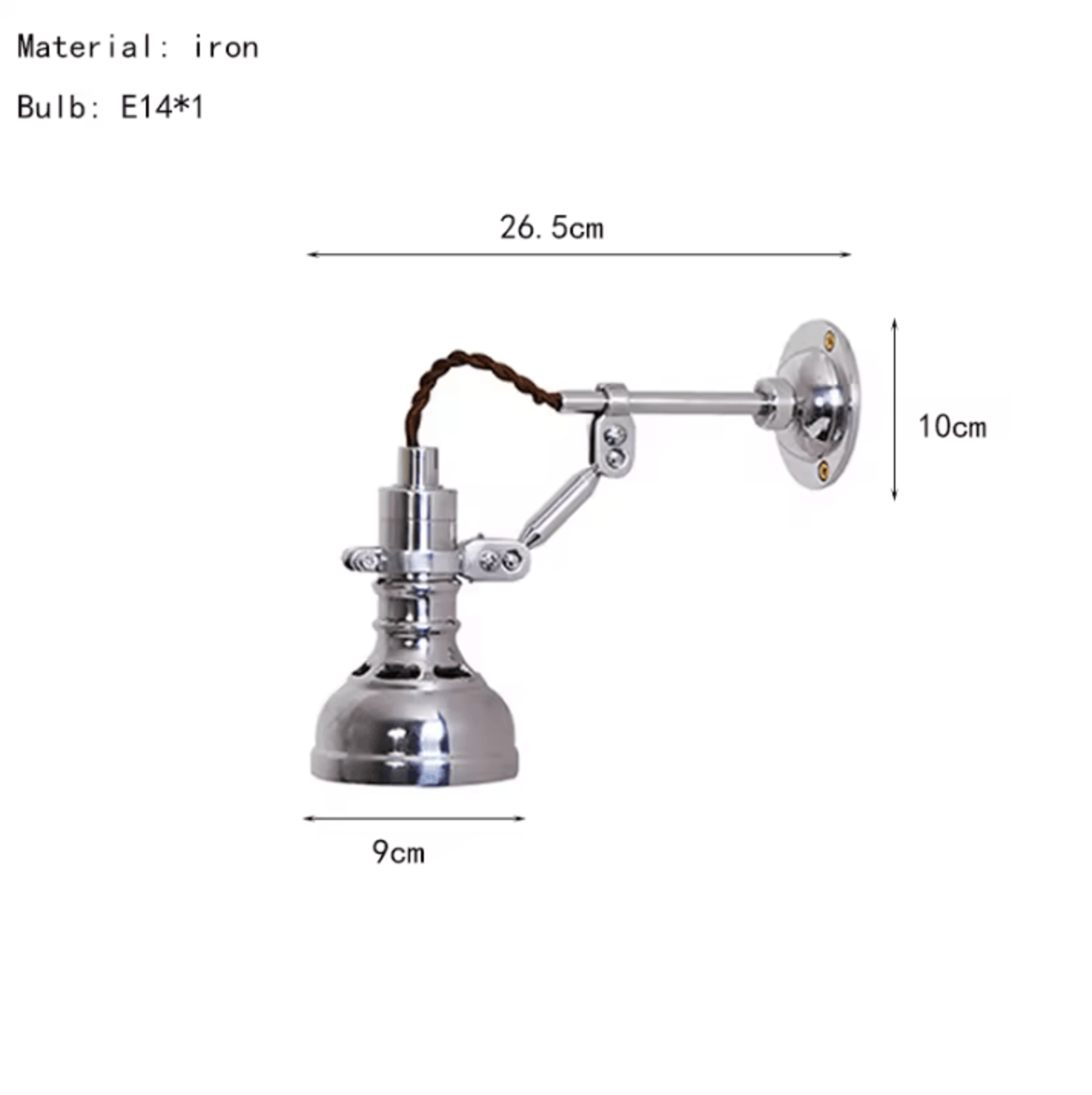 American Chrome E14 Wall Sconce 4