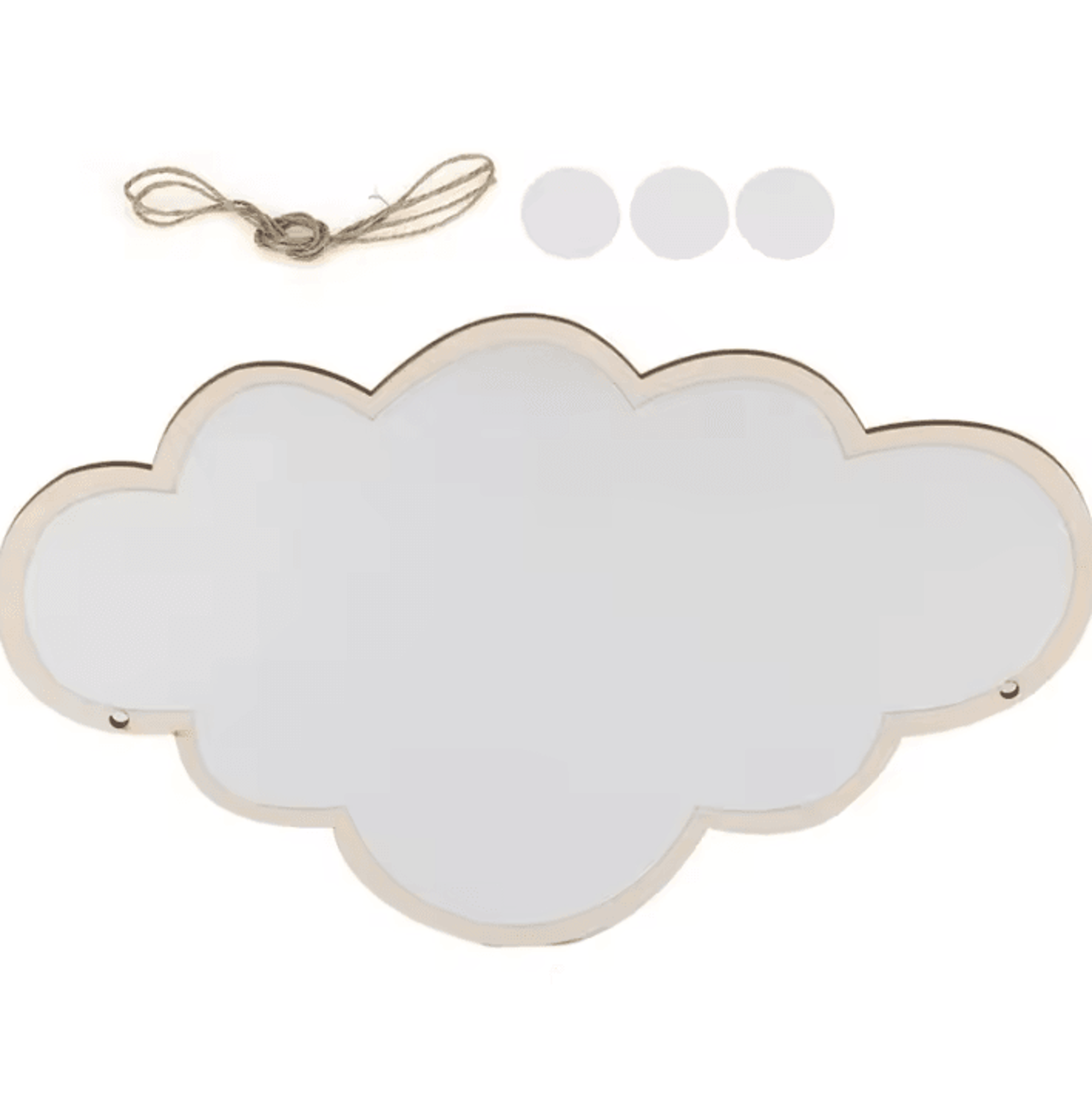 Cloud Shaped Wooden Kids Wall Mirror 3