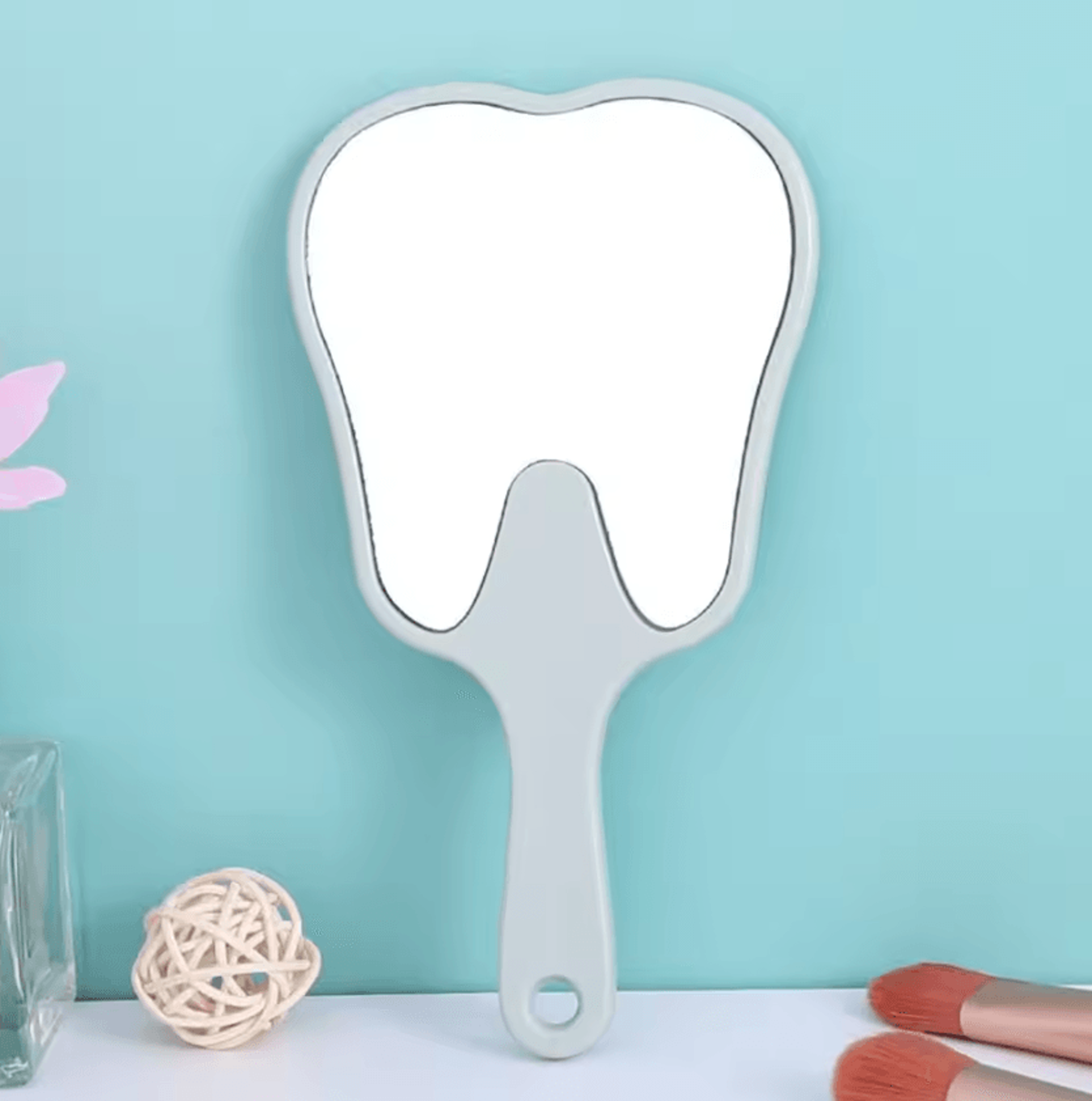 Tooth Shaped Handheld Mirror For Makeup And Dental Care 9