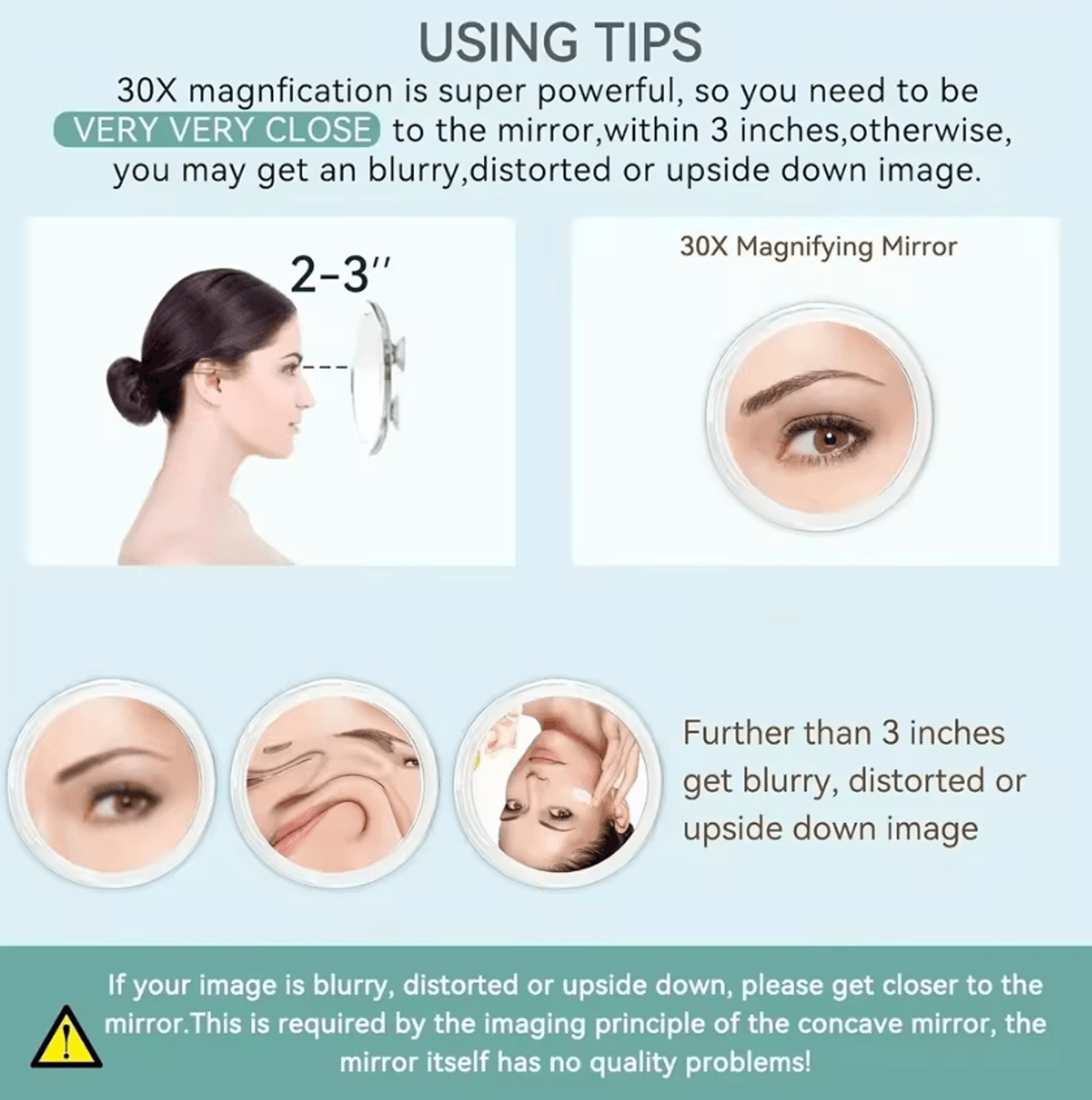 10X 20X 30X Suction Cup Magnifying Makeup Mirrors 2
