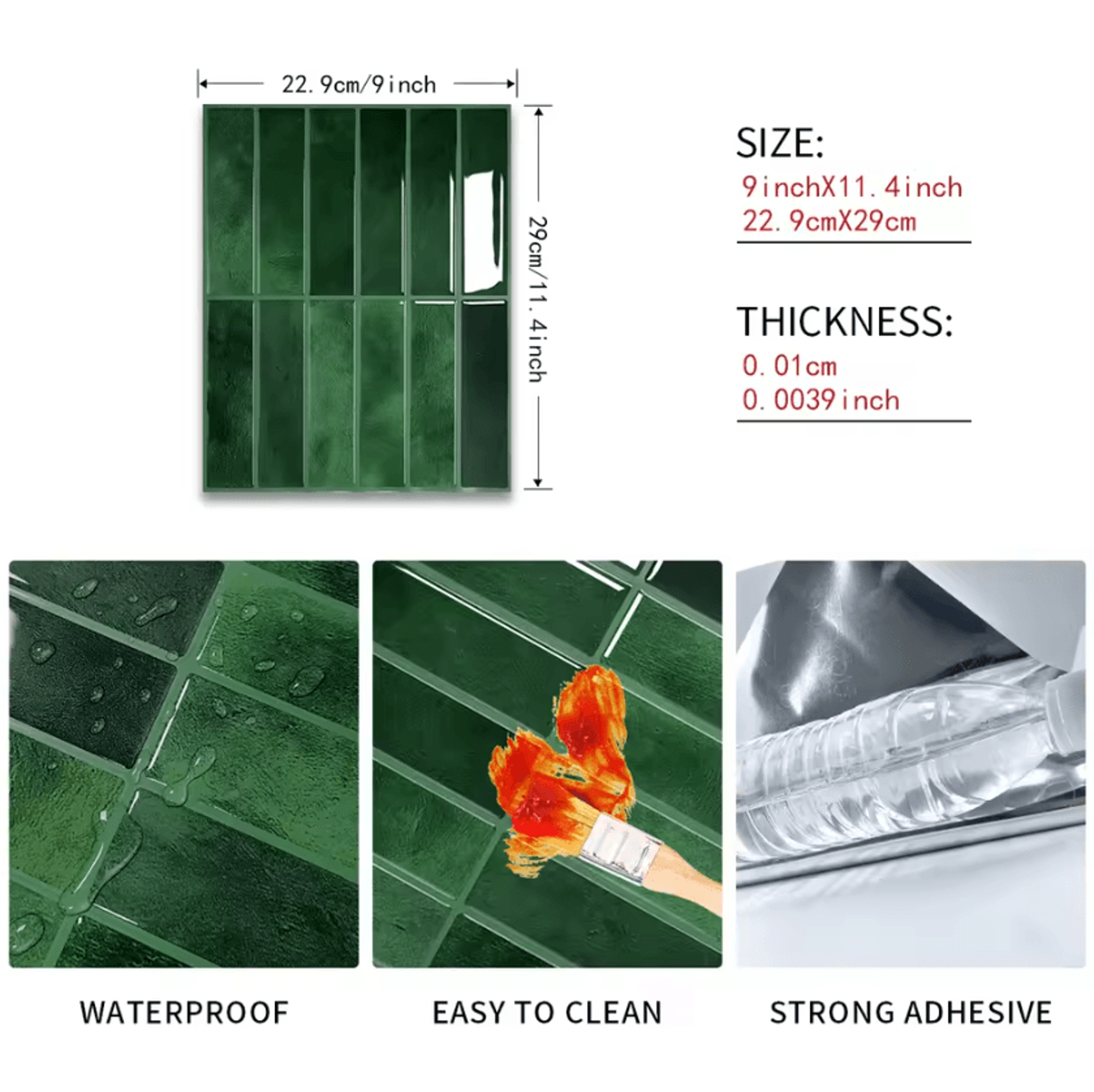 Heat Resistant Peel And Stick Waterproof Backsplash Tiles 1