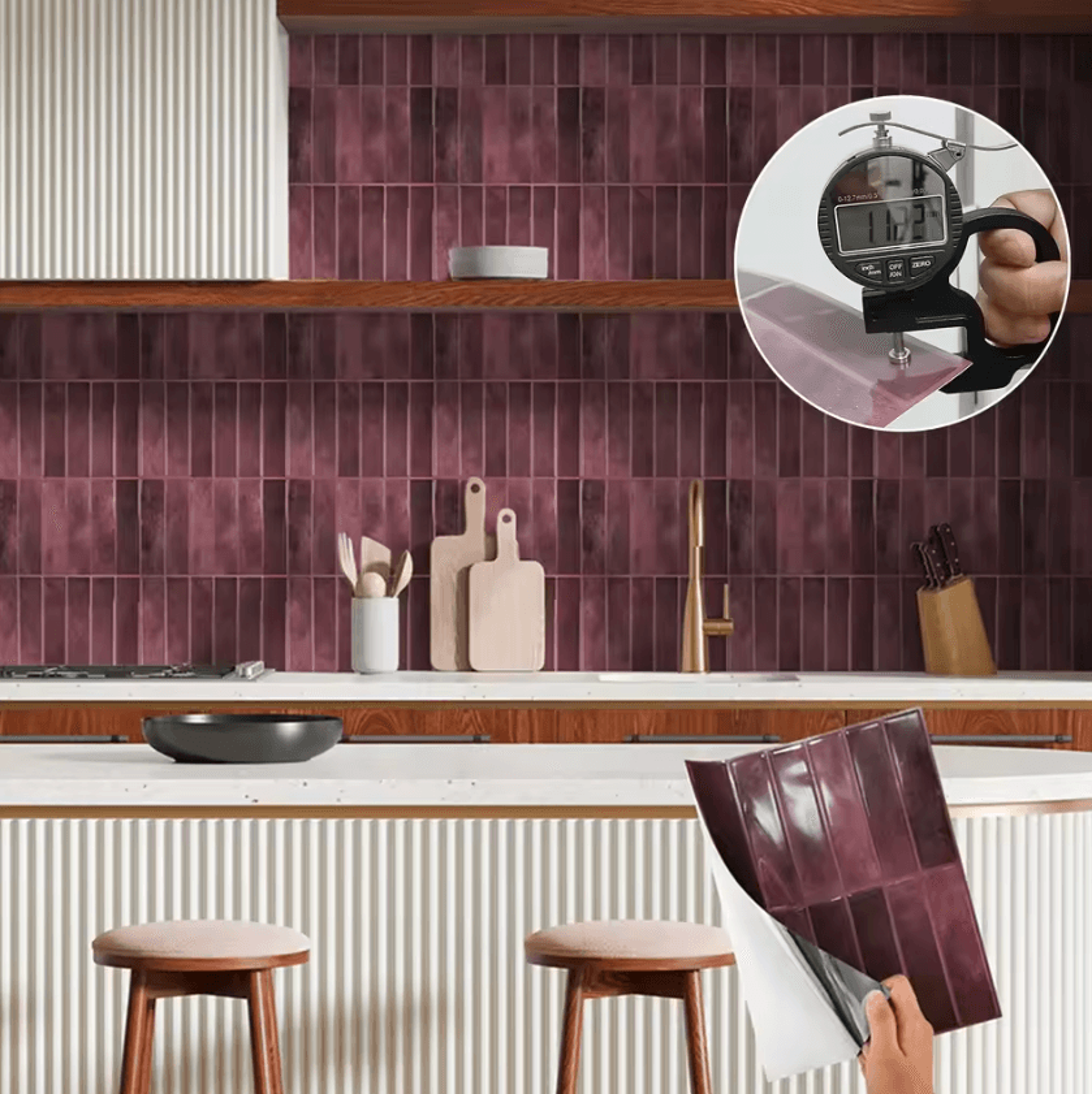 Heat Resistant Peel And Stick Waterproof Backsplash Tiles 3