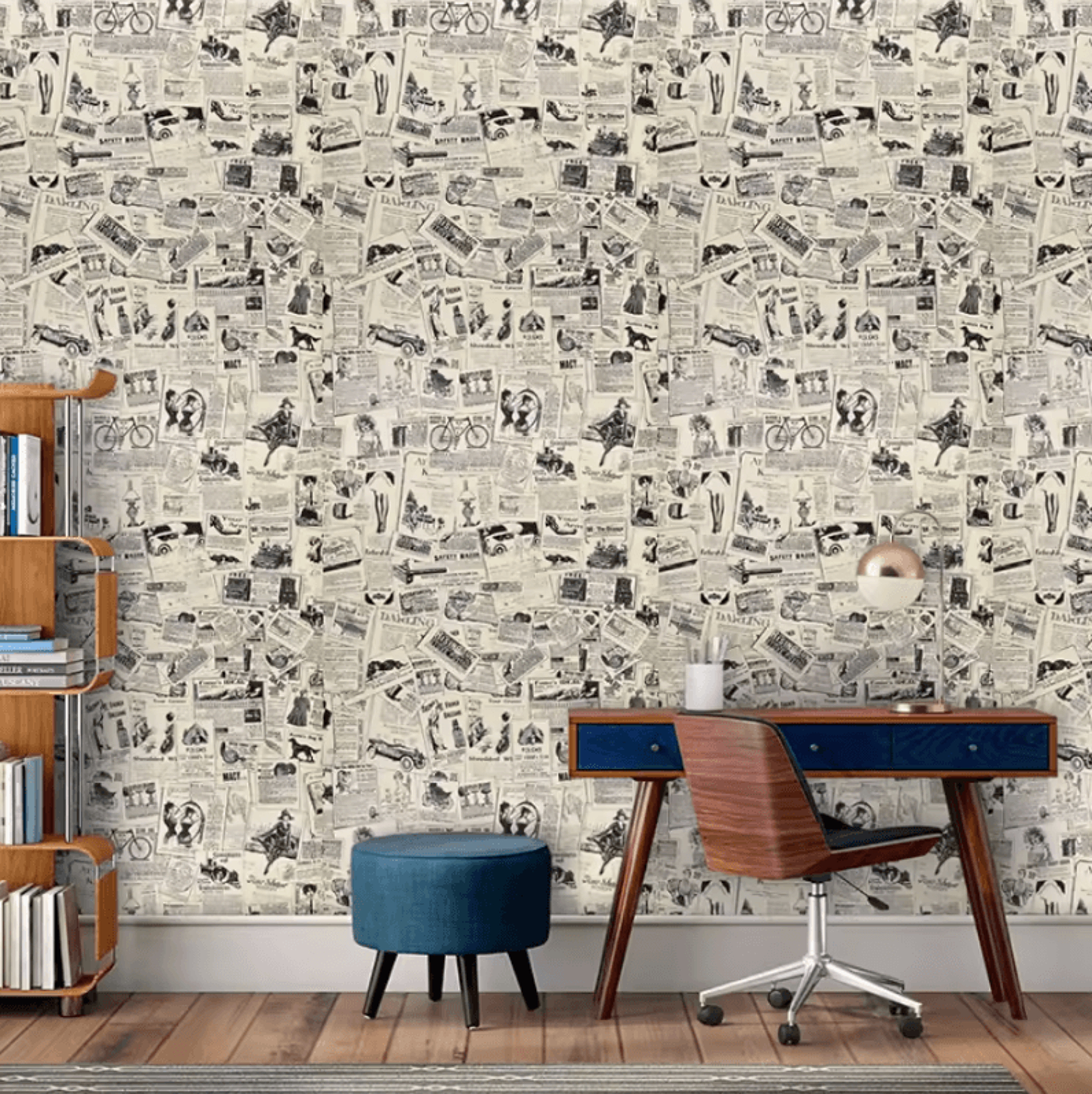 British Vintage Newspaper Peel And Stick Wallpaper Retro Wall Decor 1