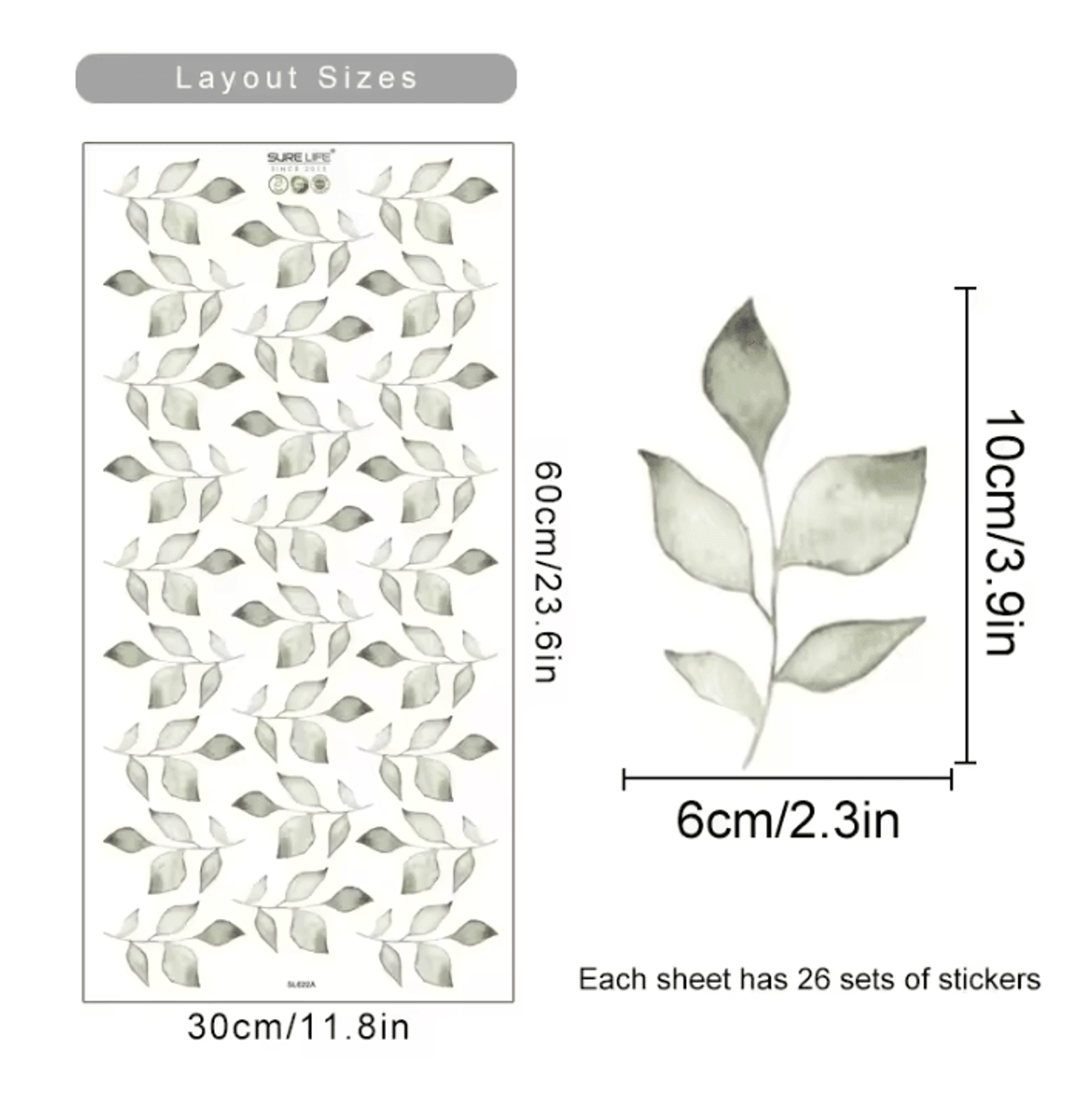 Boho Watercolor Flower Wall Stickers Removable Floral PVC Decals 9