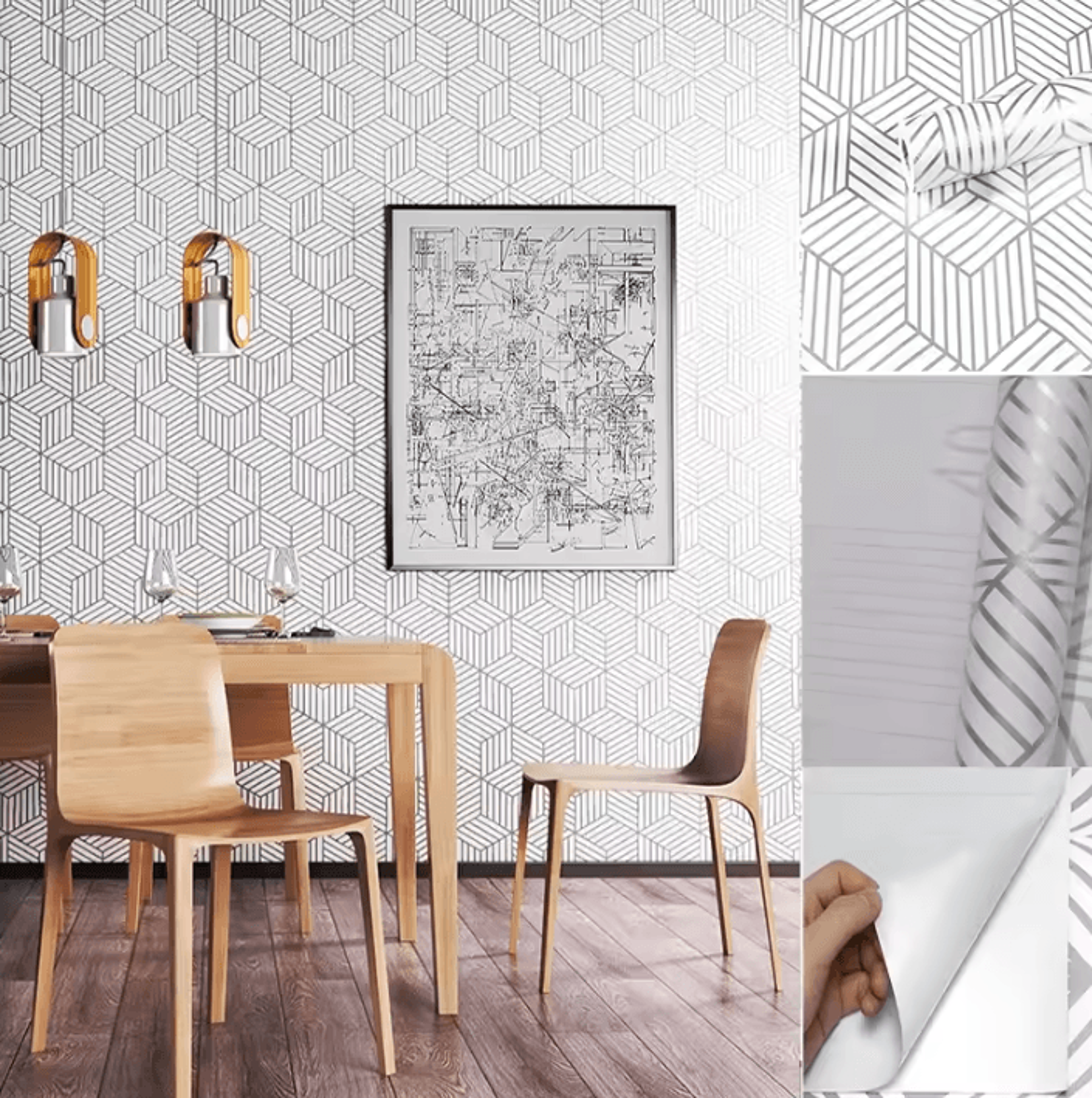 Modern Boho Gold Peel And Stick Wallpaper Waterproof Vinyl Contact Paper 3