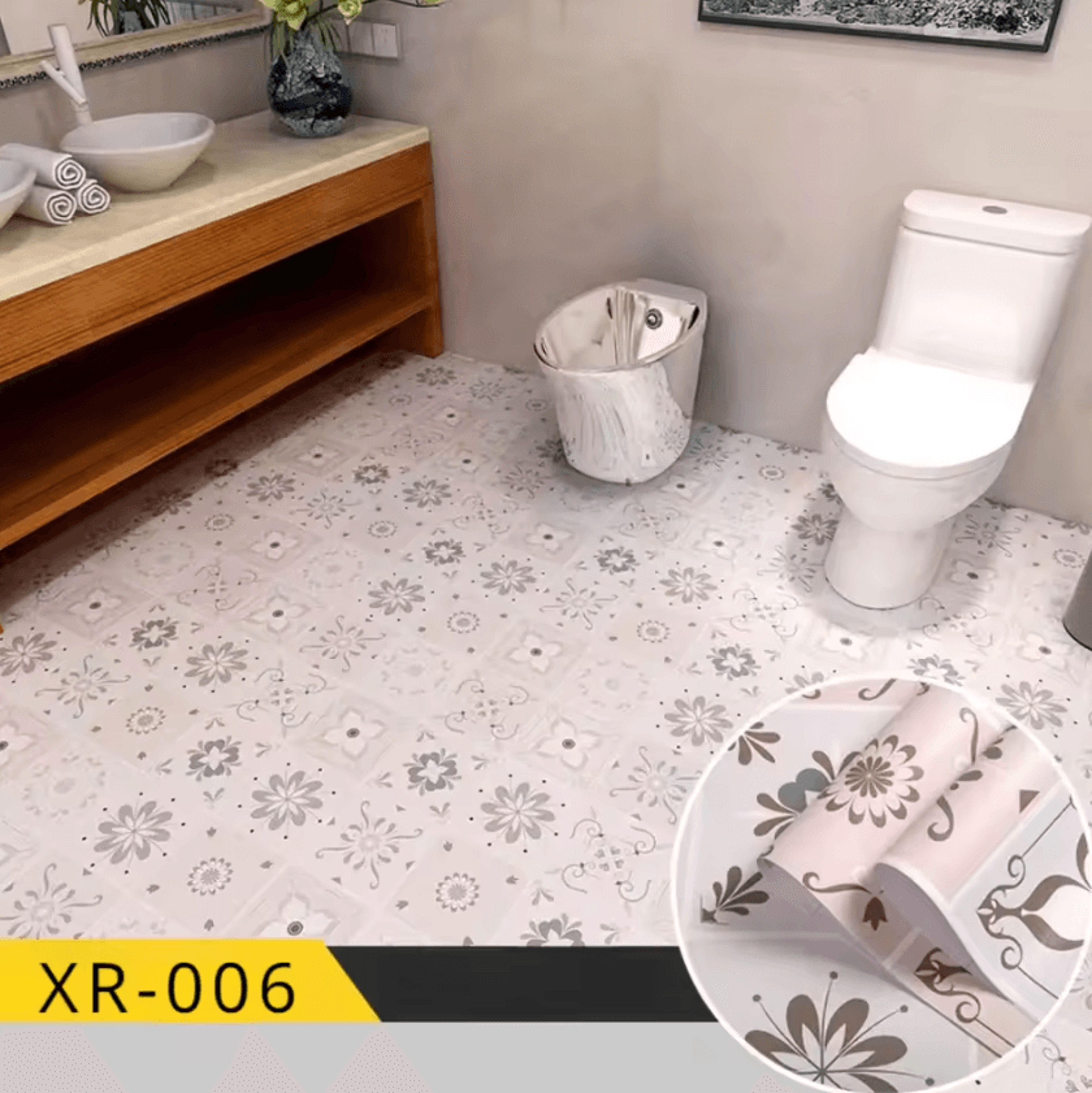 Waterproof Non Slip Peel And Stick Floor Sticker Wear Resistant PVC Flooring 8