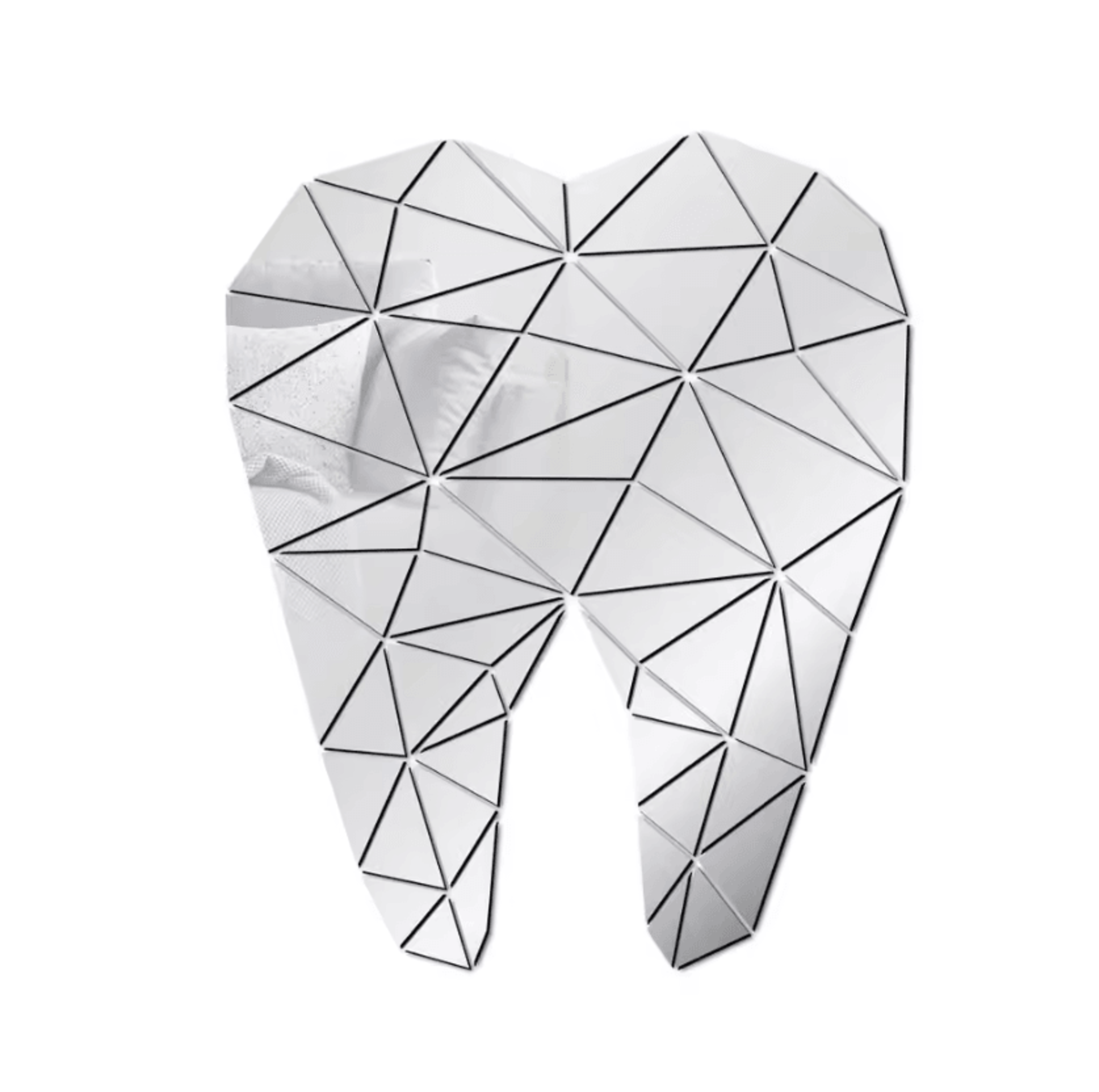 3d tooth shaped acrylic mirror wall sticker for dental clinic decor
