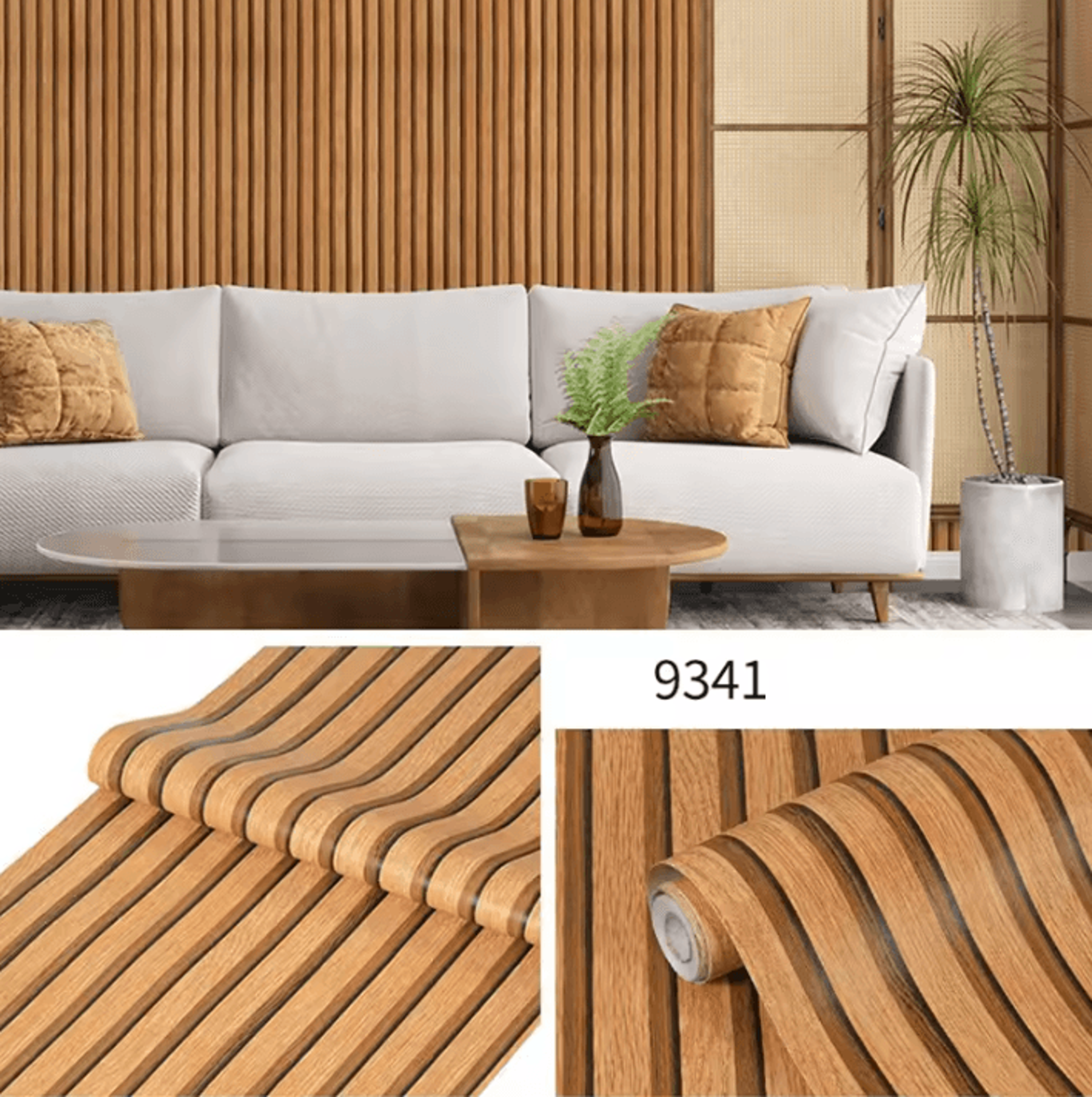 45cm Striped Grille Peel And Stick Wallpaper Waterproof Wall Decor 3