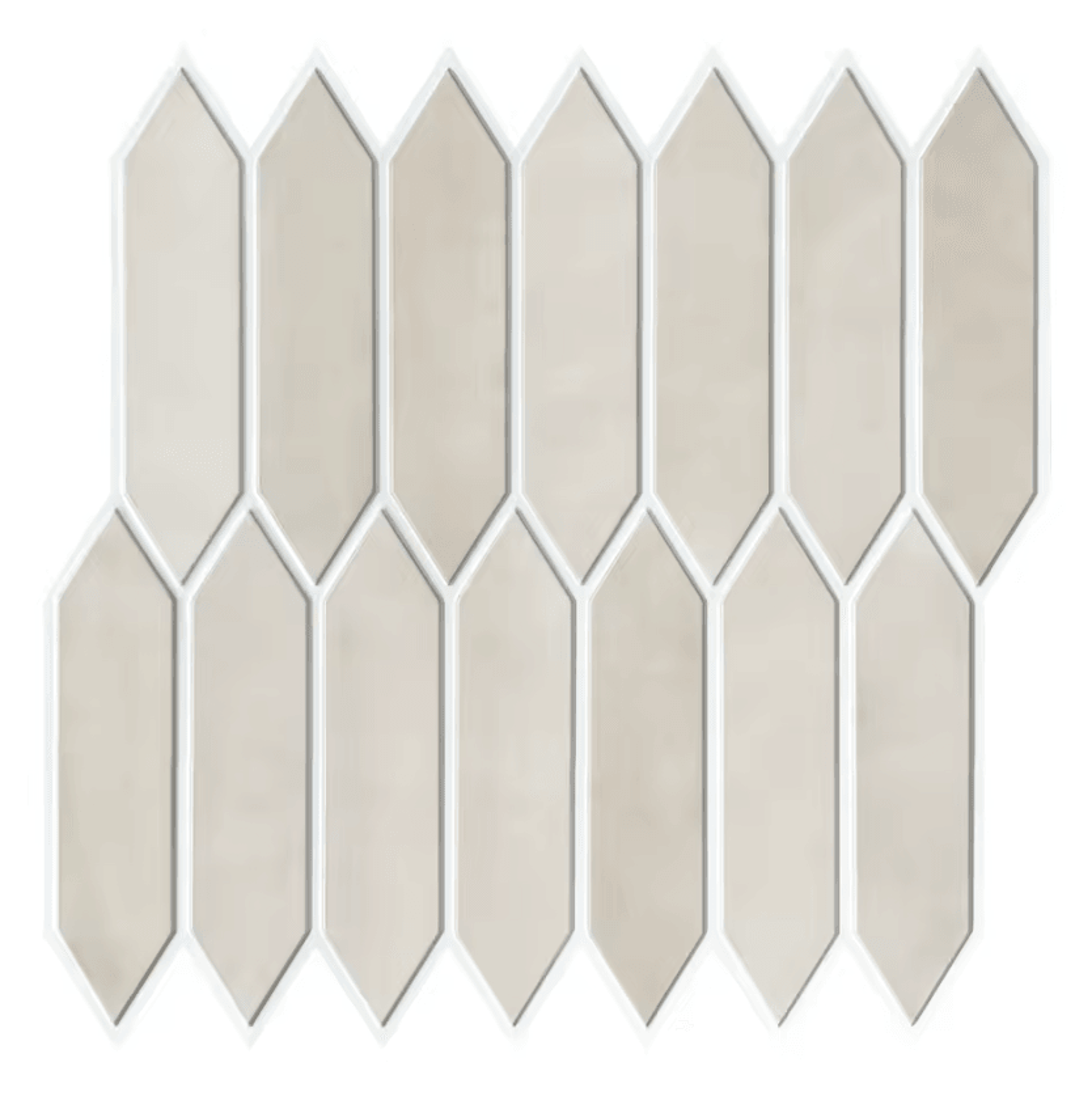 10 Piece 3D Long Hexagon Peel And Stick Wall Panels 30x30cm 3