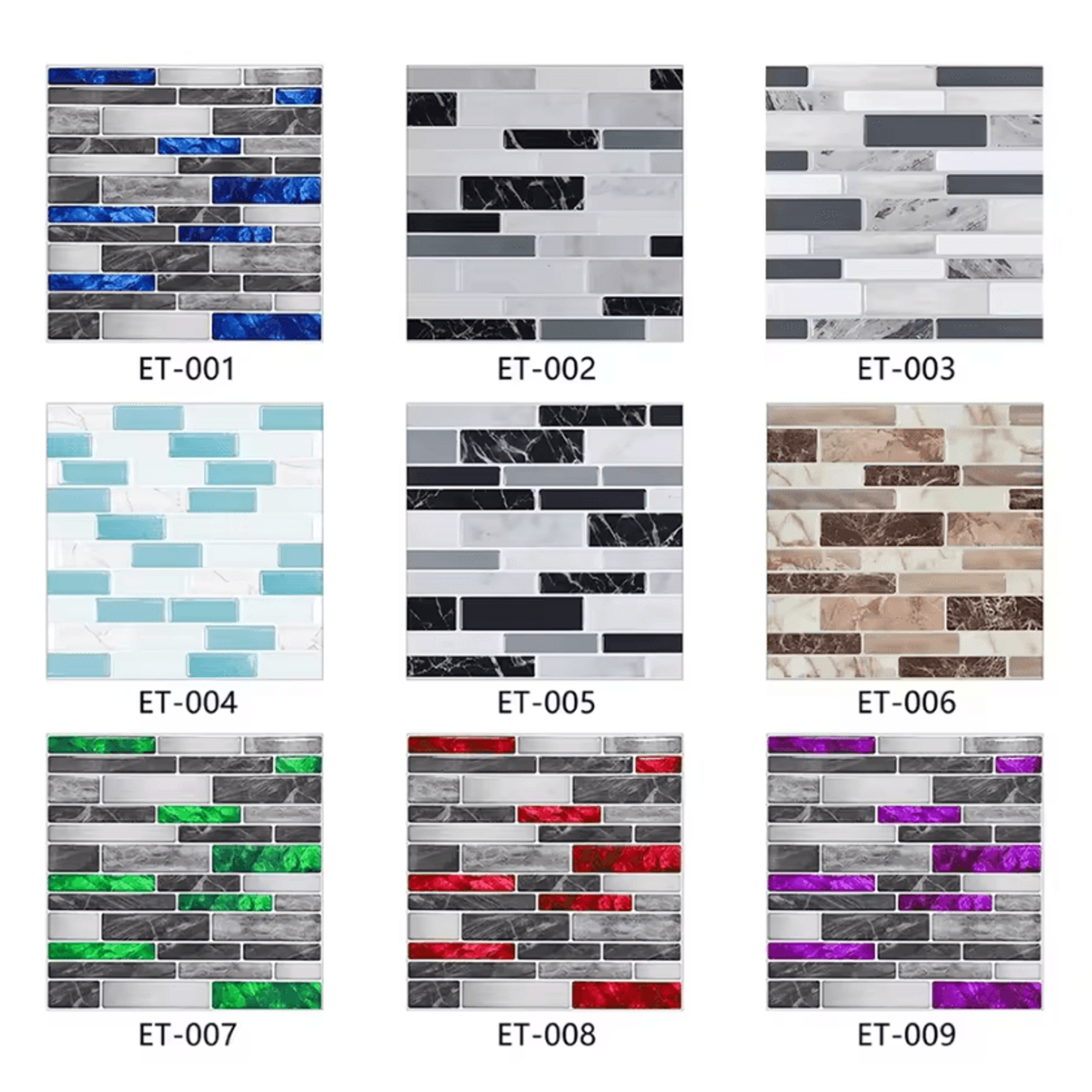 10 piece marble mosaic peel and stick backsplash tile stickers