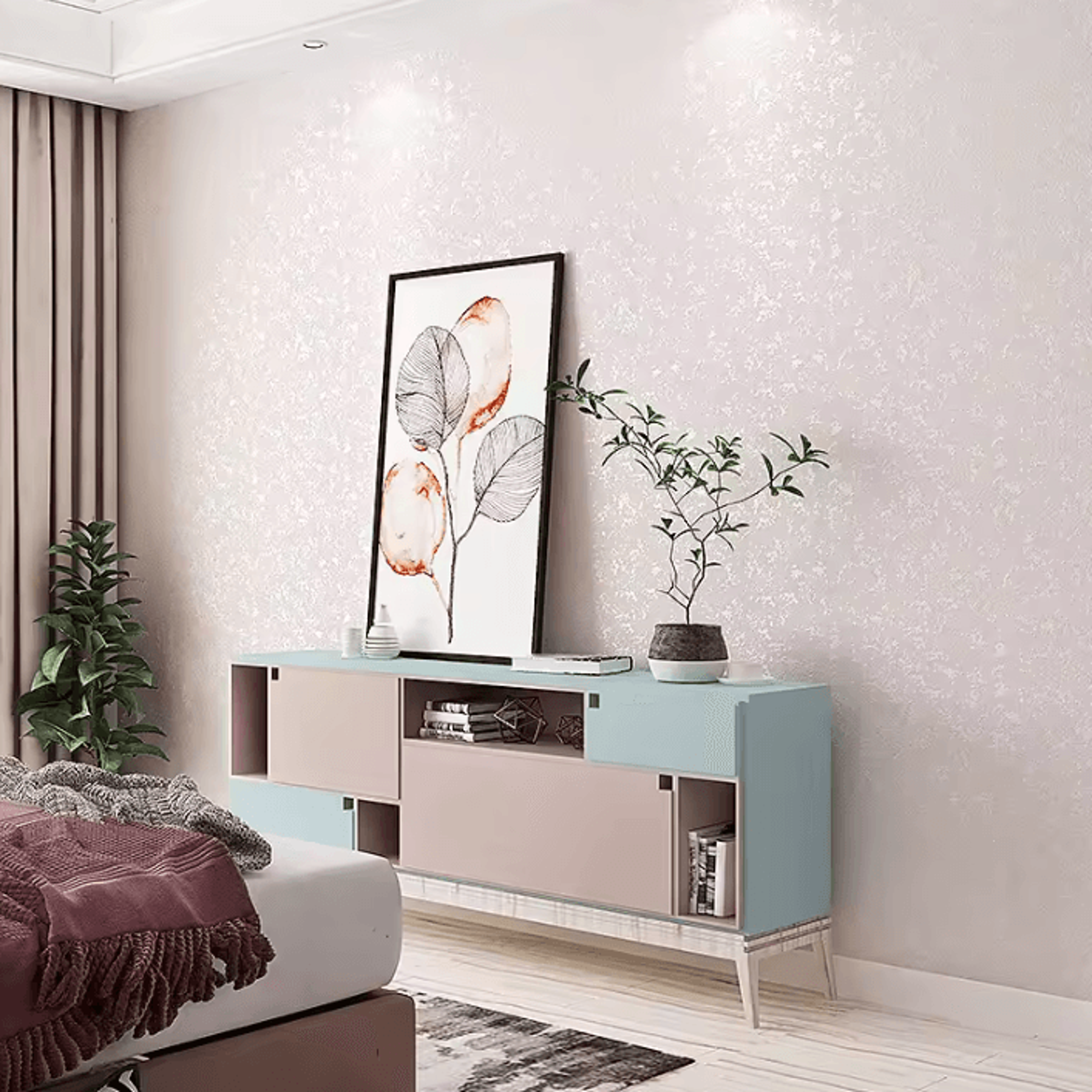 3D Textured Solid Color Non Adhesive Wallpaper 3