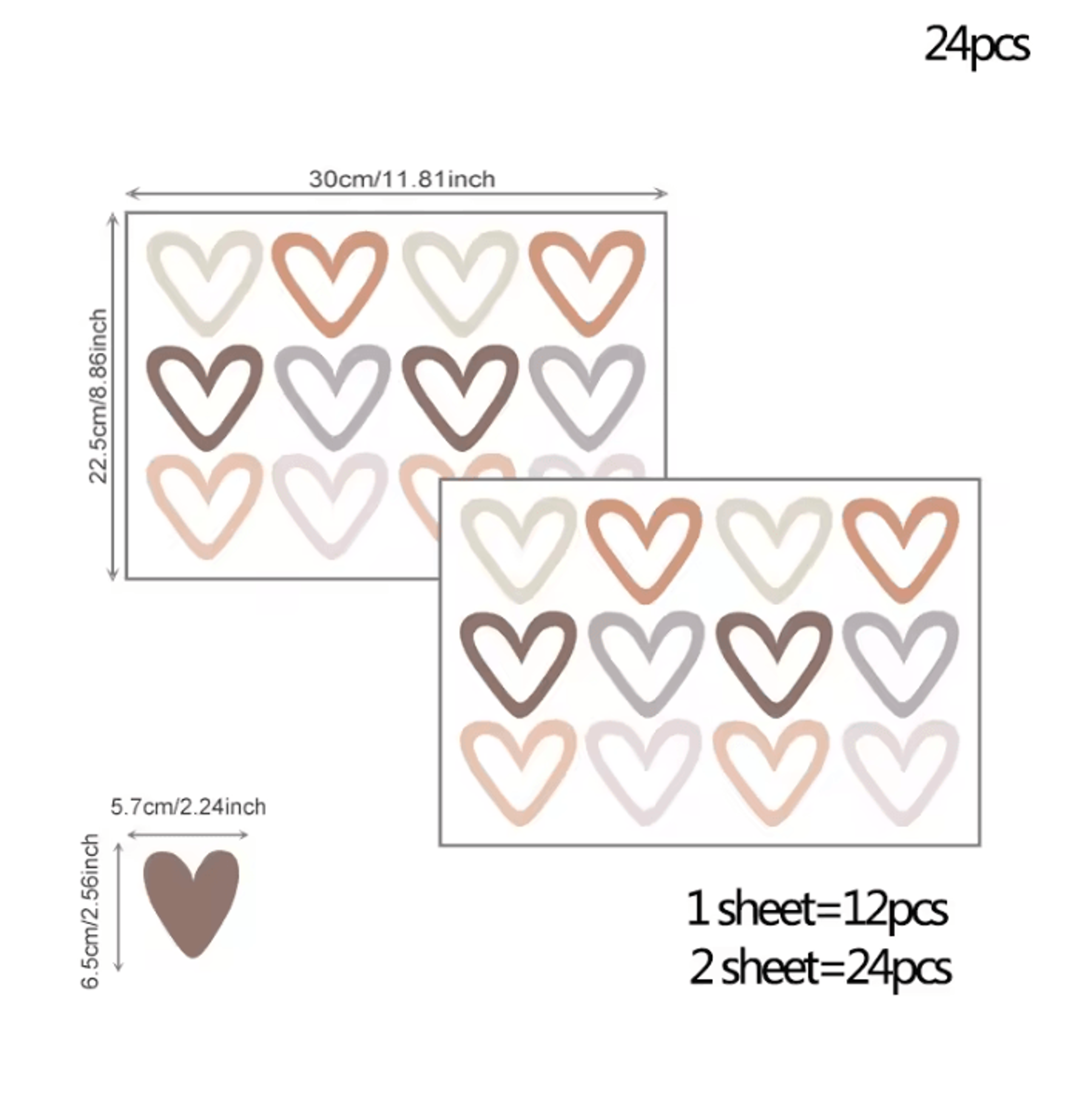 Boho Rainbow And Heart Wall Decals For Kids Rooms 5