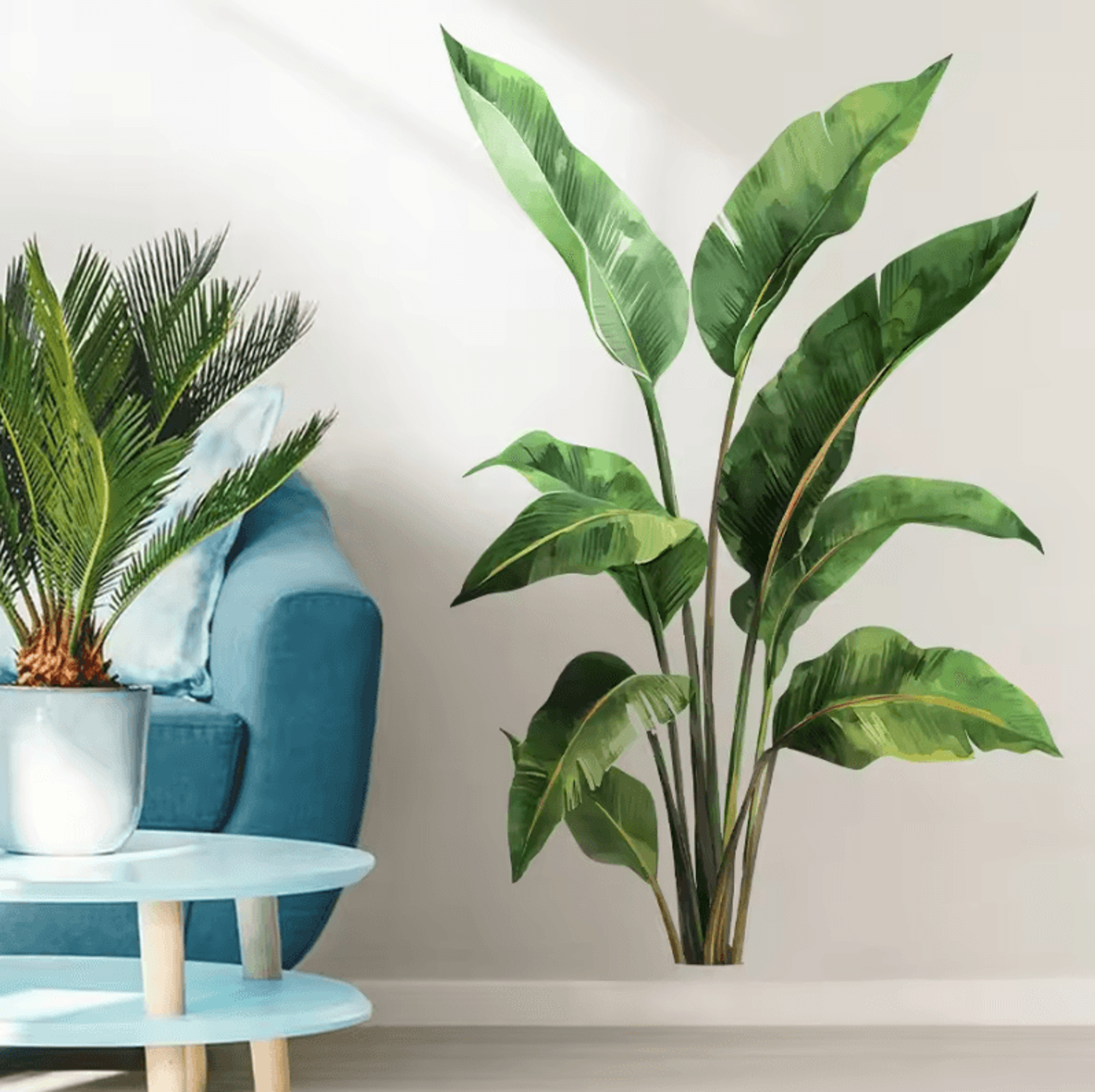 nordic 3d green plant peel and stick wall decal