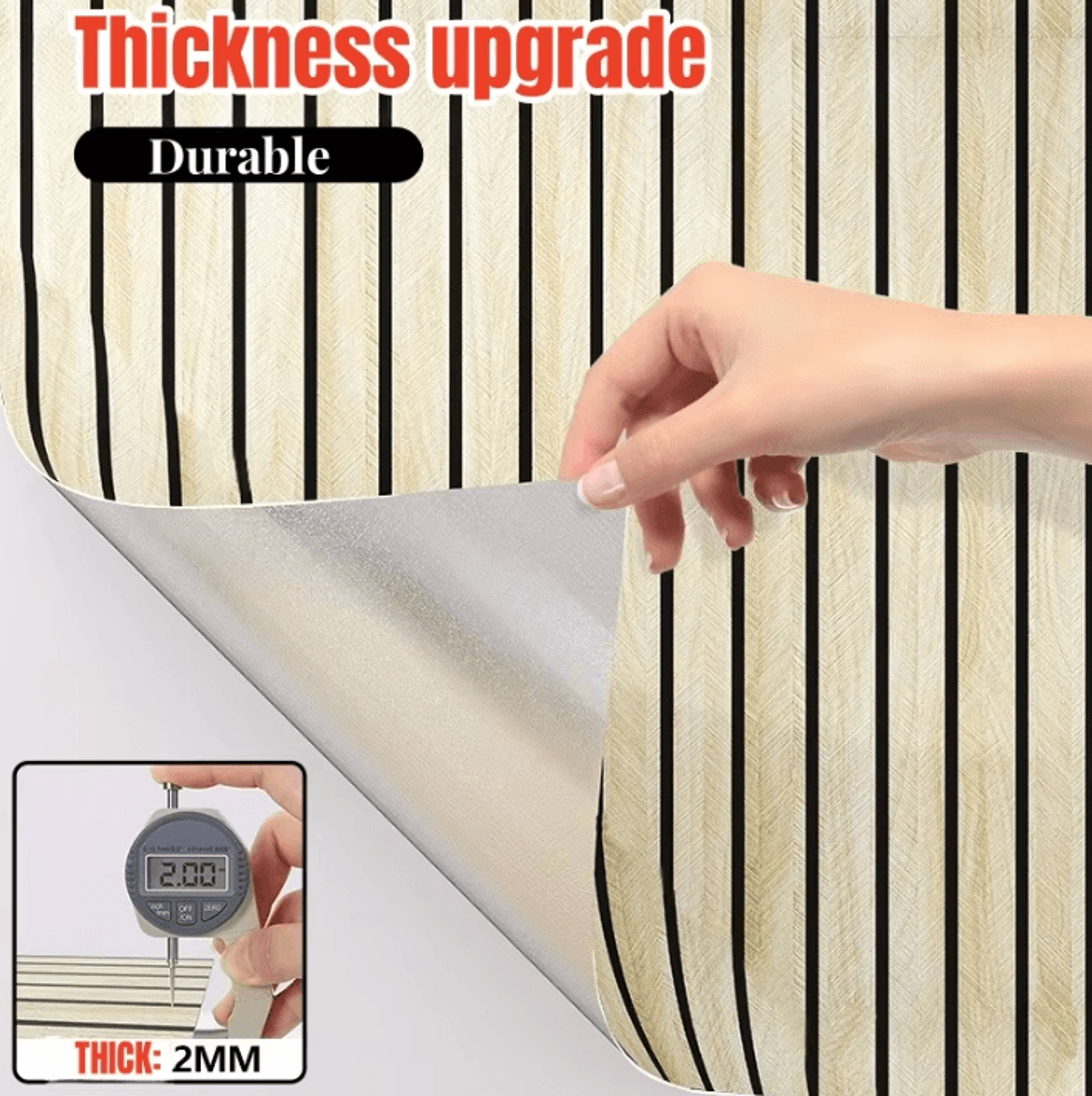 3D Wood Grain Grille Peel And Stick Foam Wallpaper 2