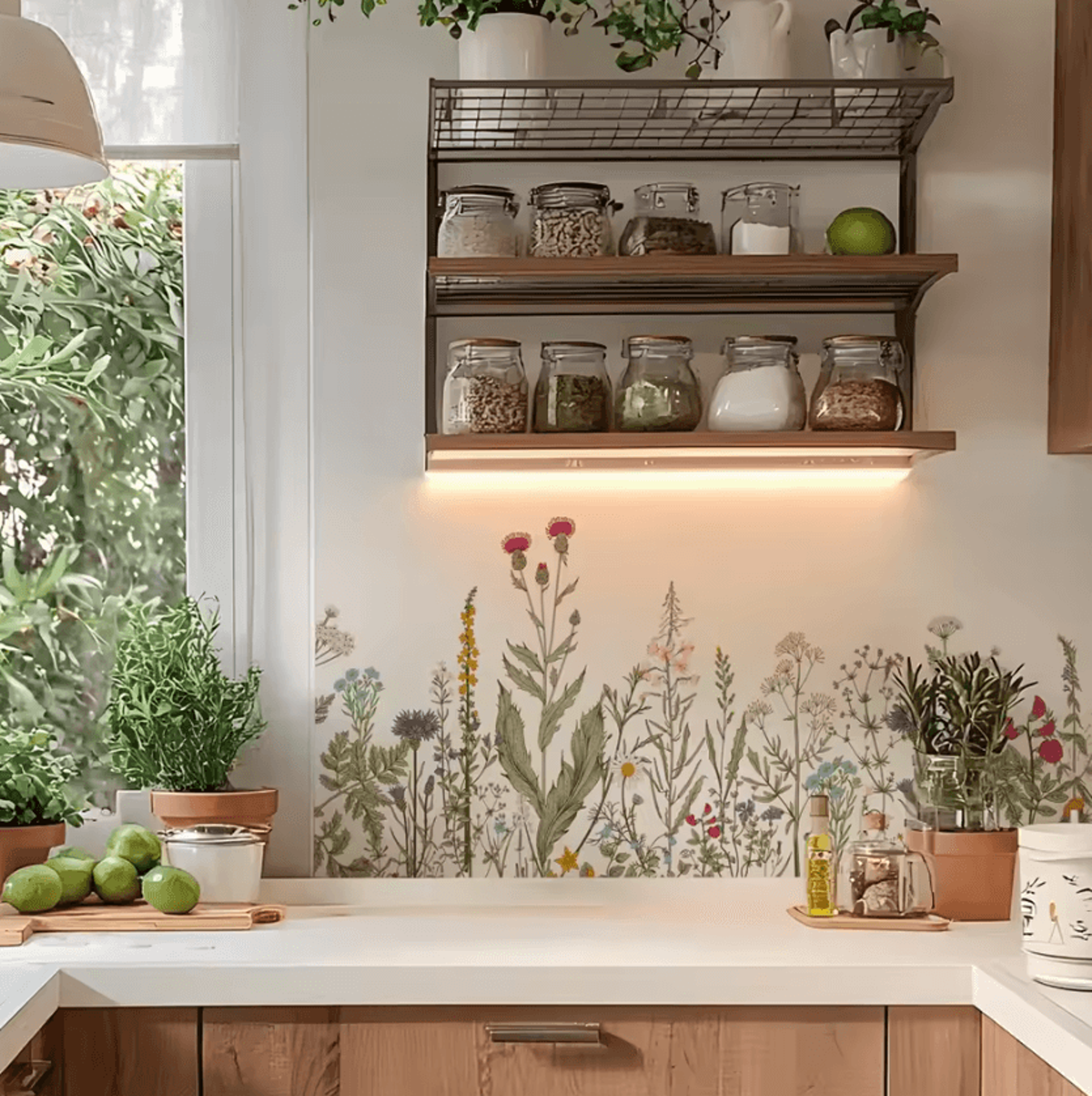 Wildflower Botanical Peel And Stick Wall Border Decal 1