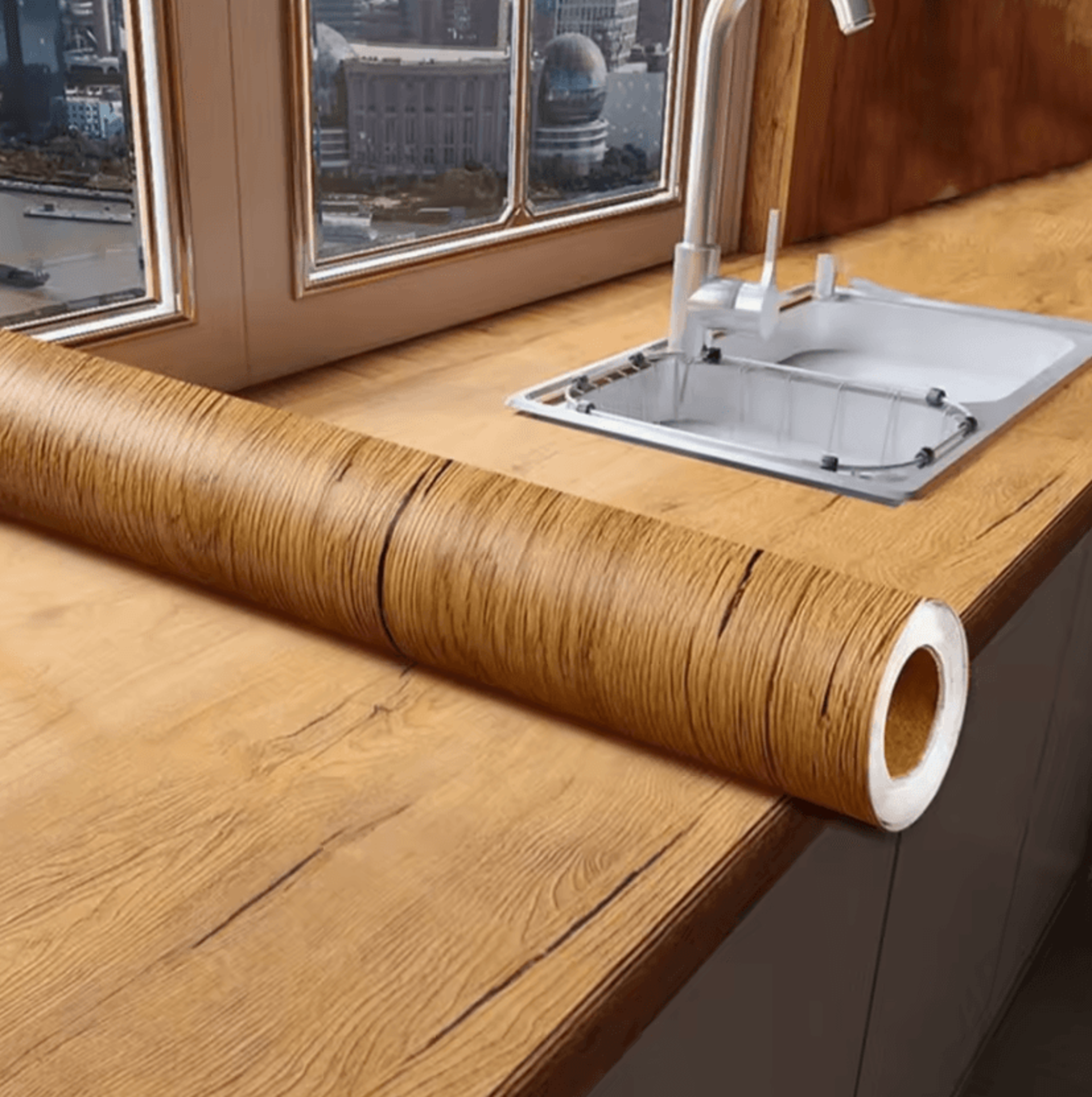 Classic Grain Peel And Stick Furniture And Countertop Wallpaper 6