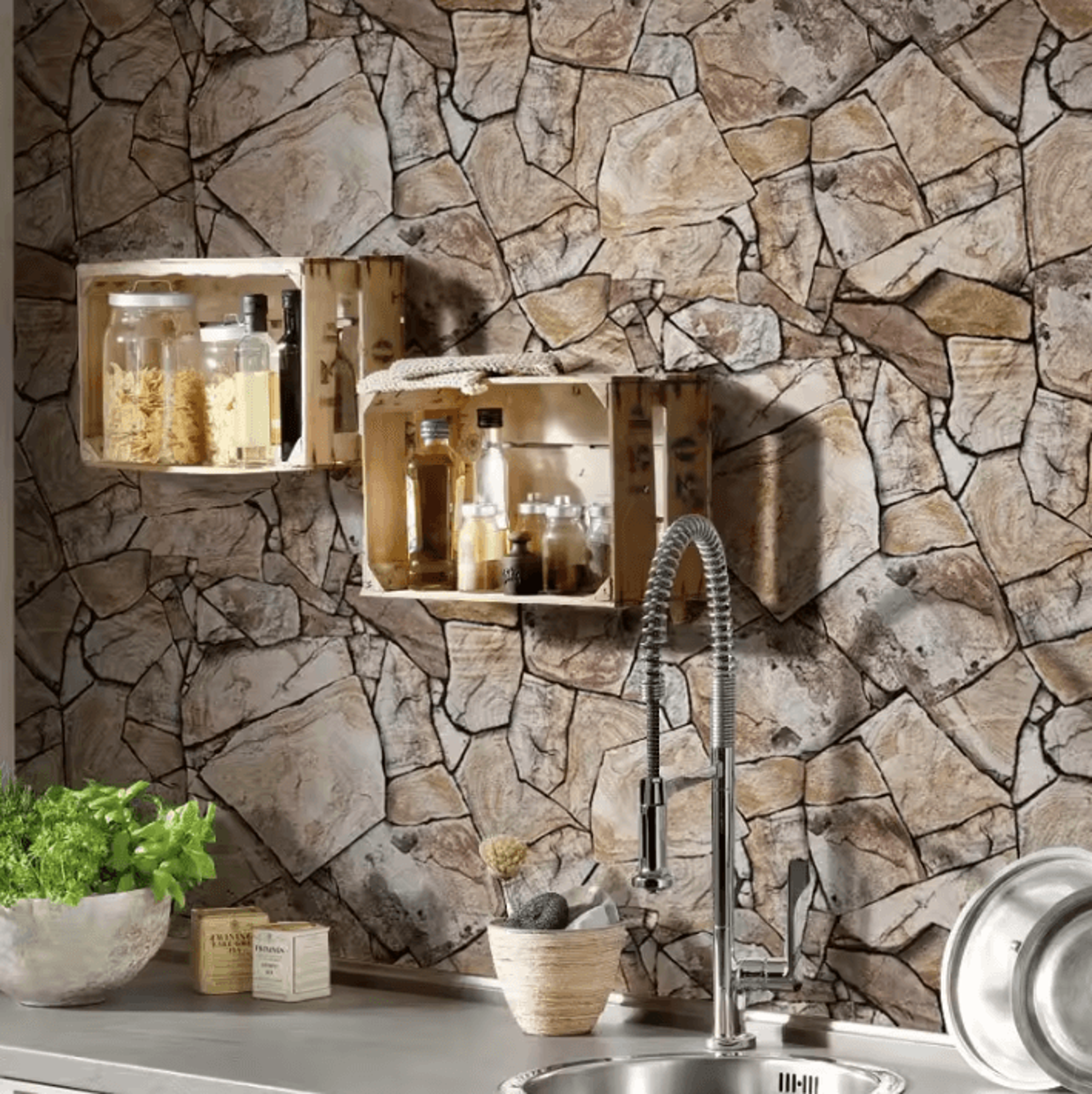 retro brick peel and stick industrial wallpaper