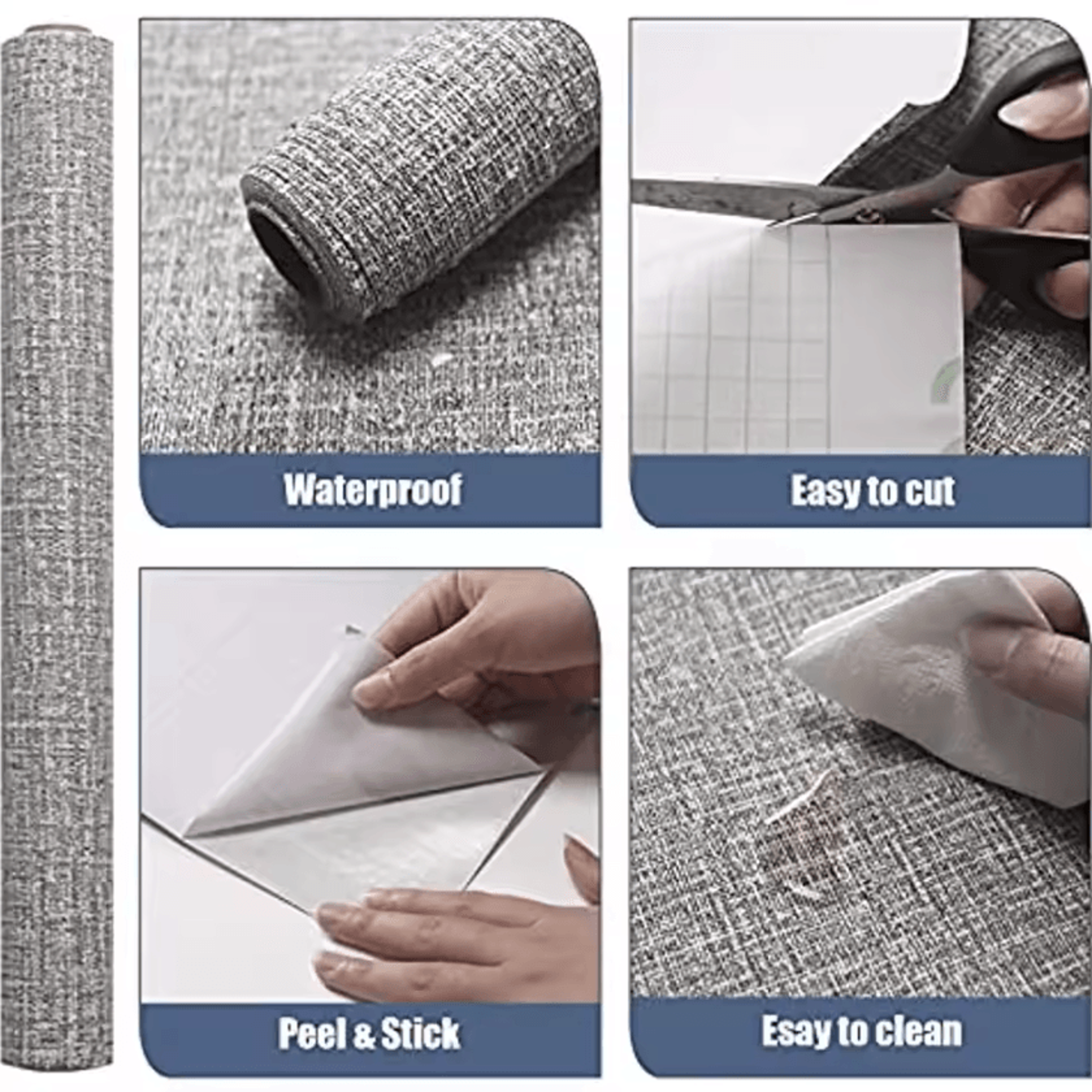 Linen Grasscloth Peel And Stick Waterproof Wallpaper 3