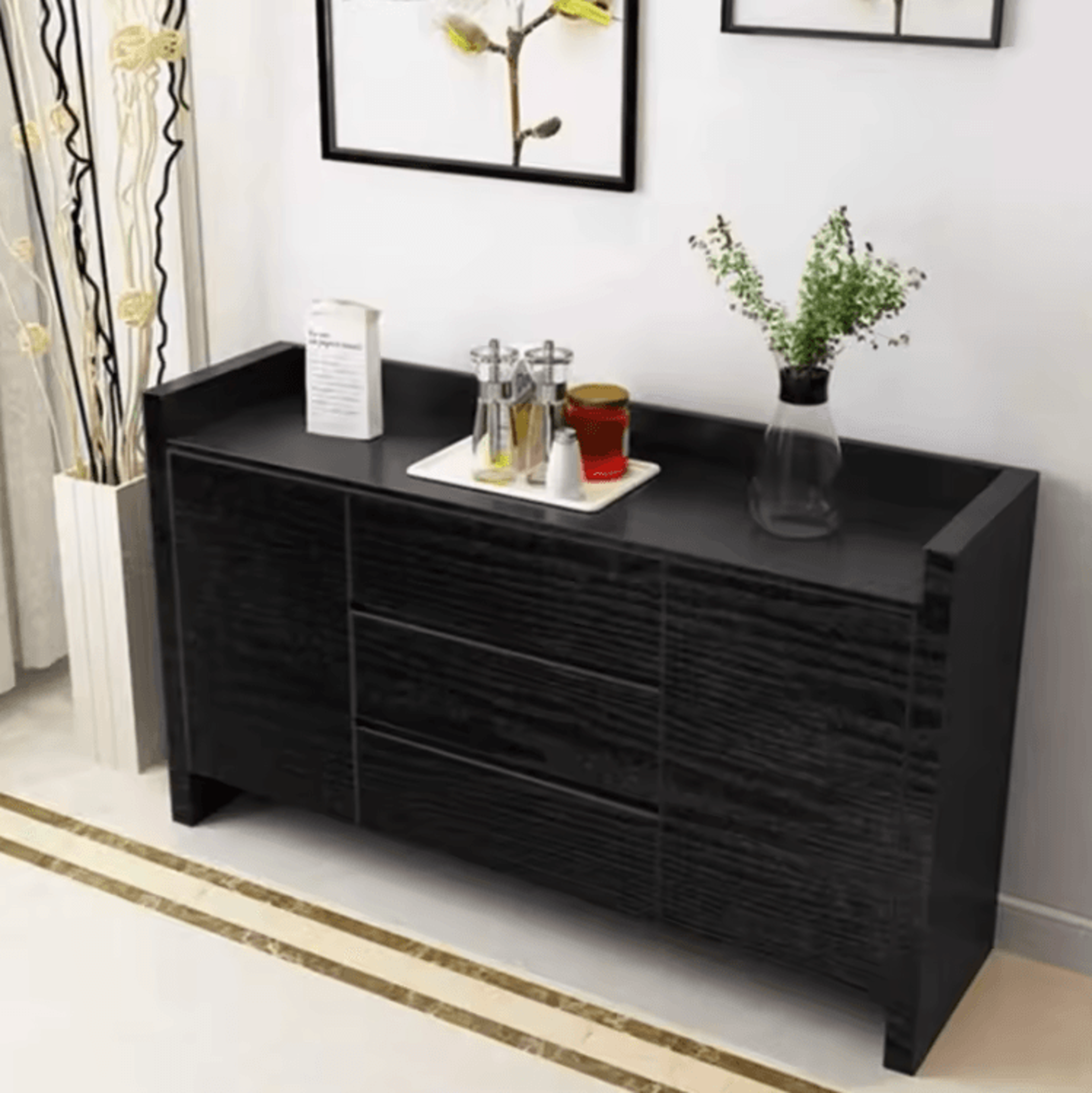 Black Wood Grain Peel And Stick Furniture Wallpaper 1