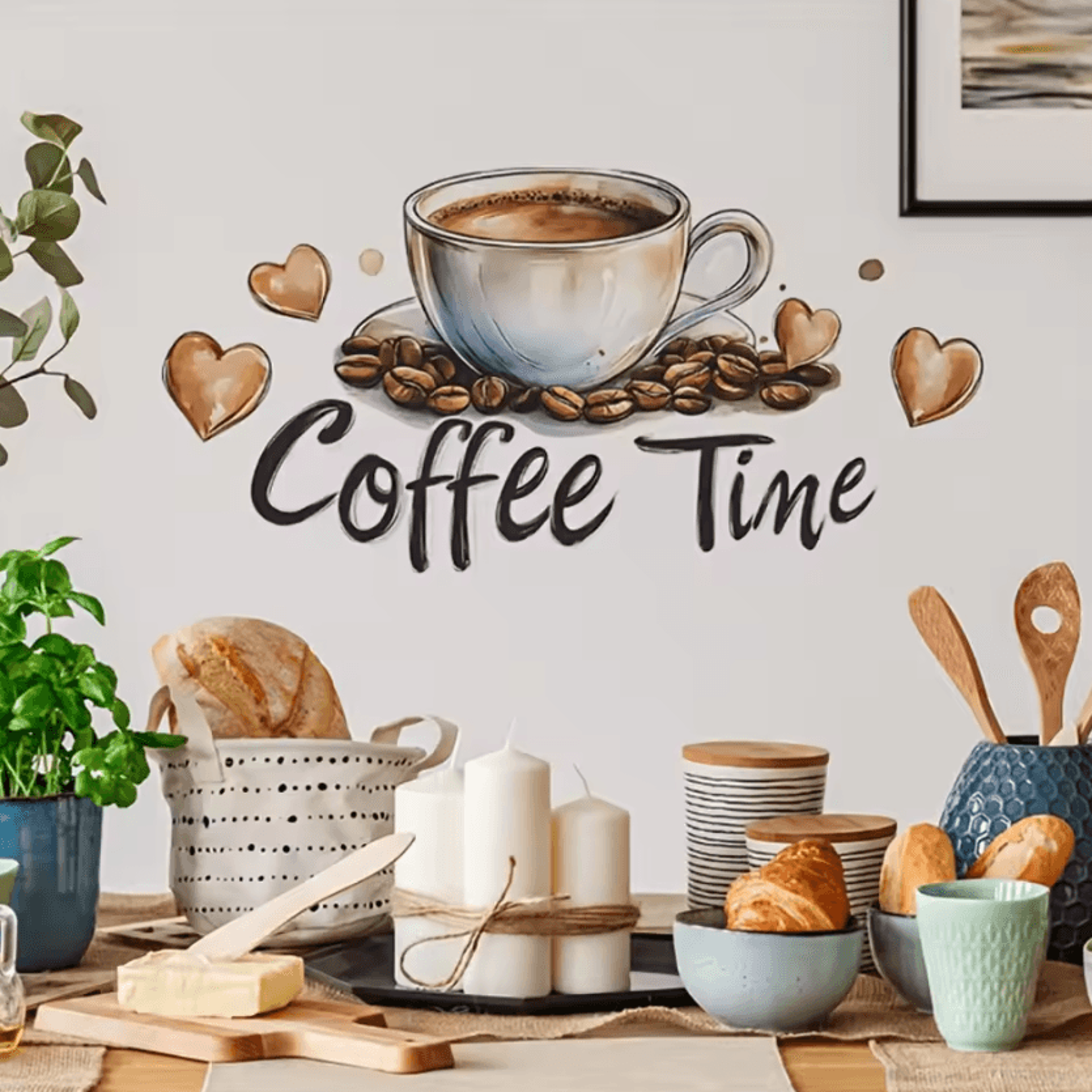 coffee cup peel and stick wall decal