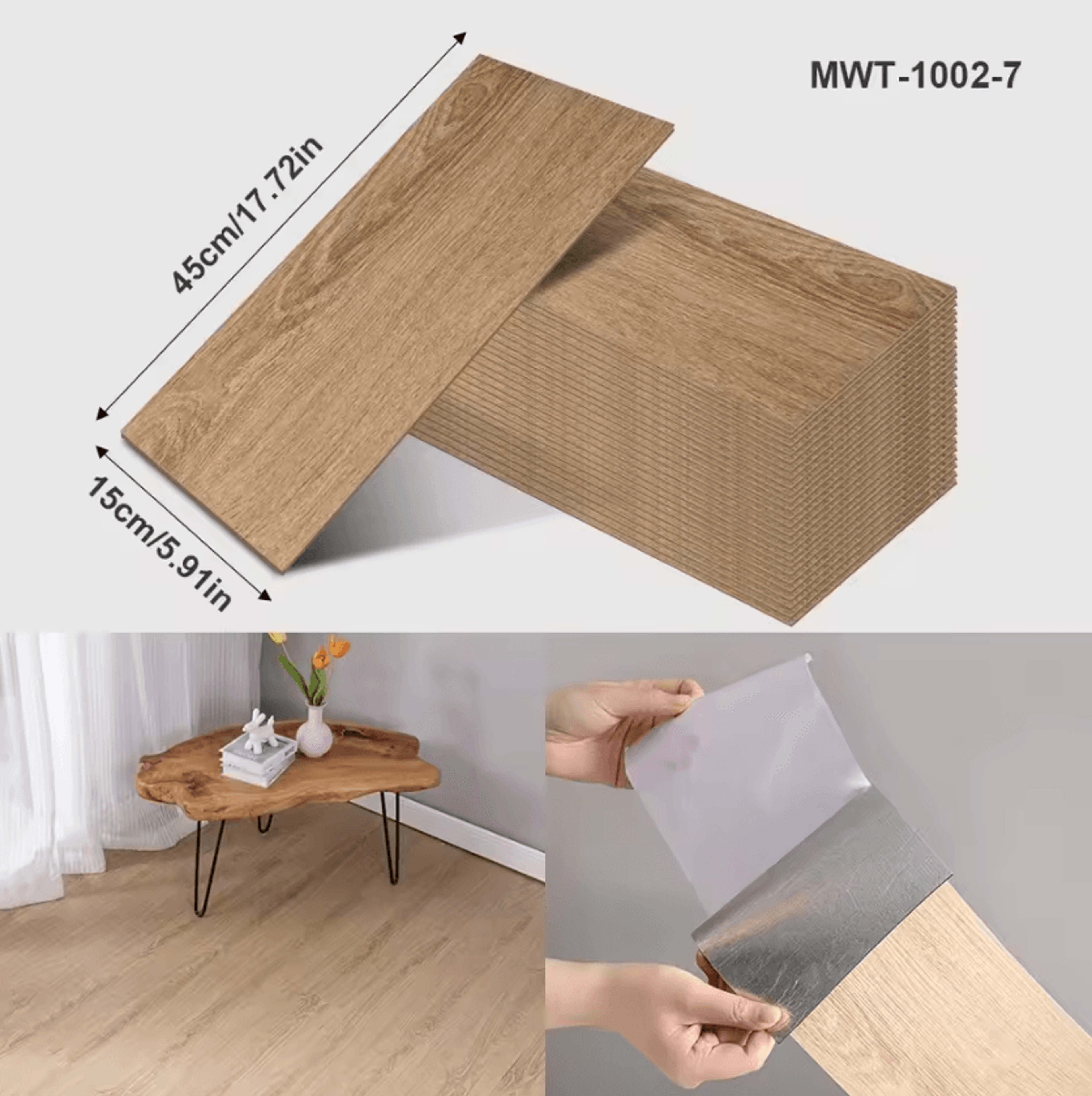 40CM Thickened Wood Grain Peel And Stick Floor Sticker 10