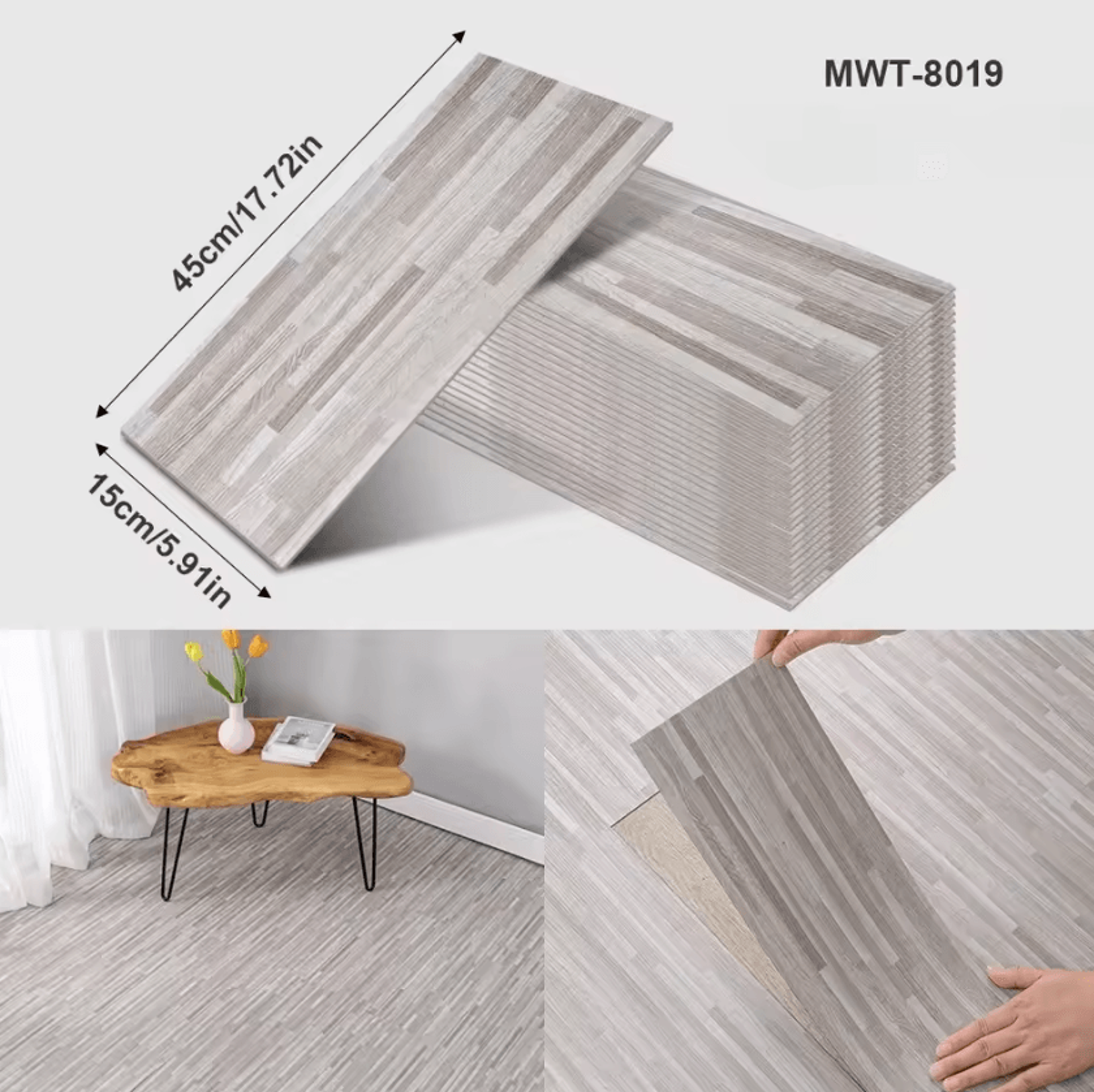 40CM Thickened Wood Grain Peel And Stick Floor Sticker 13