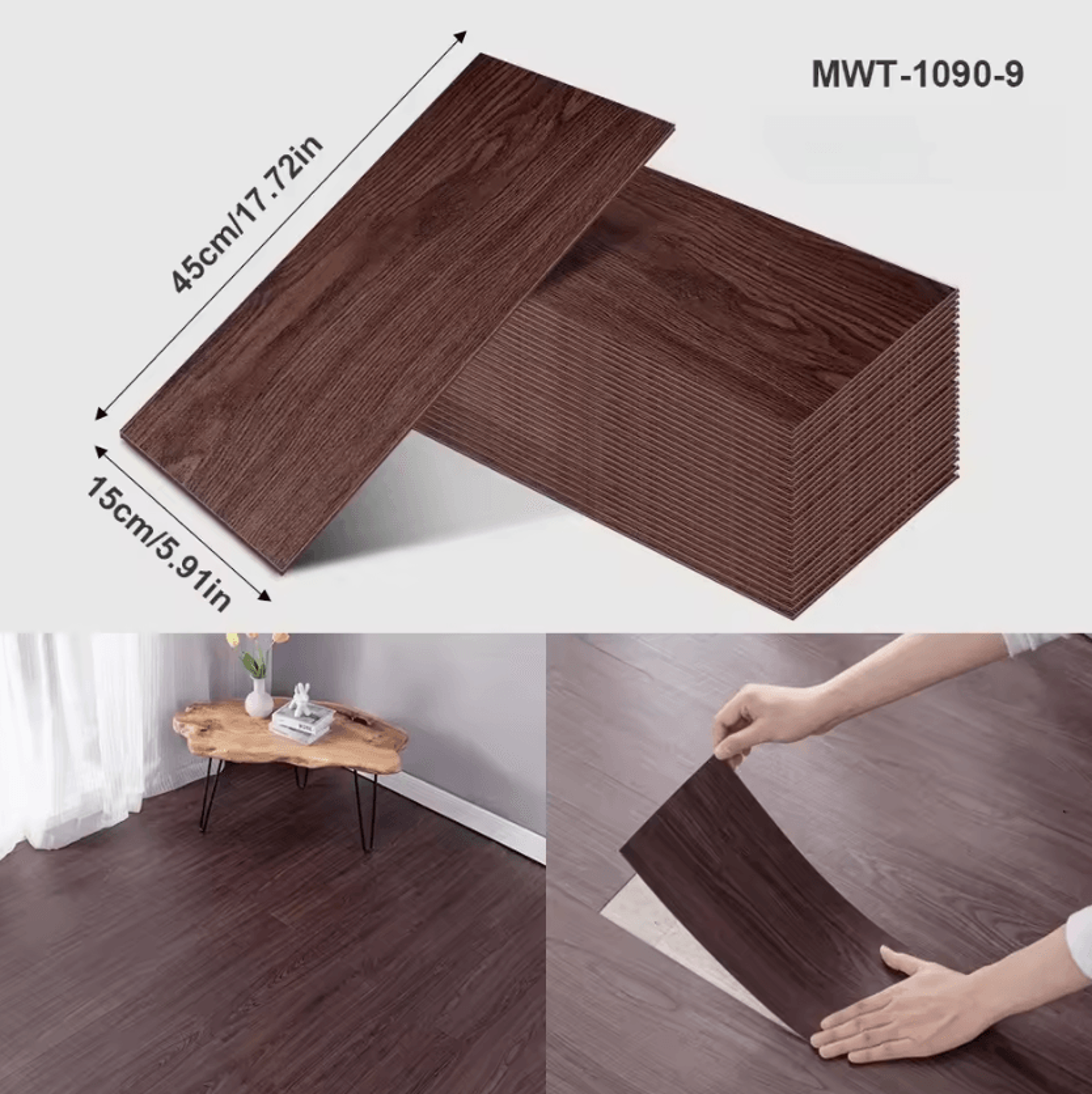 40CM Thickened Wood Grain Peel And Stick Floor Sticker 21