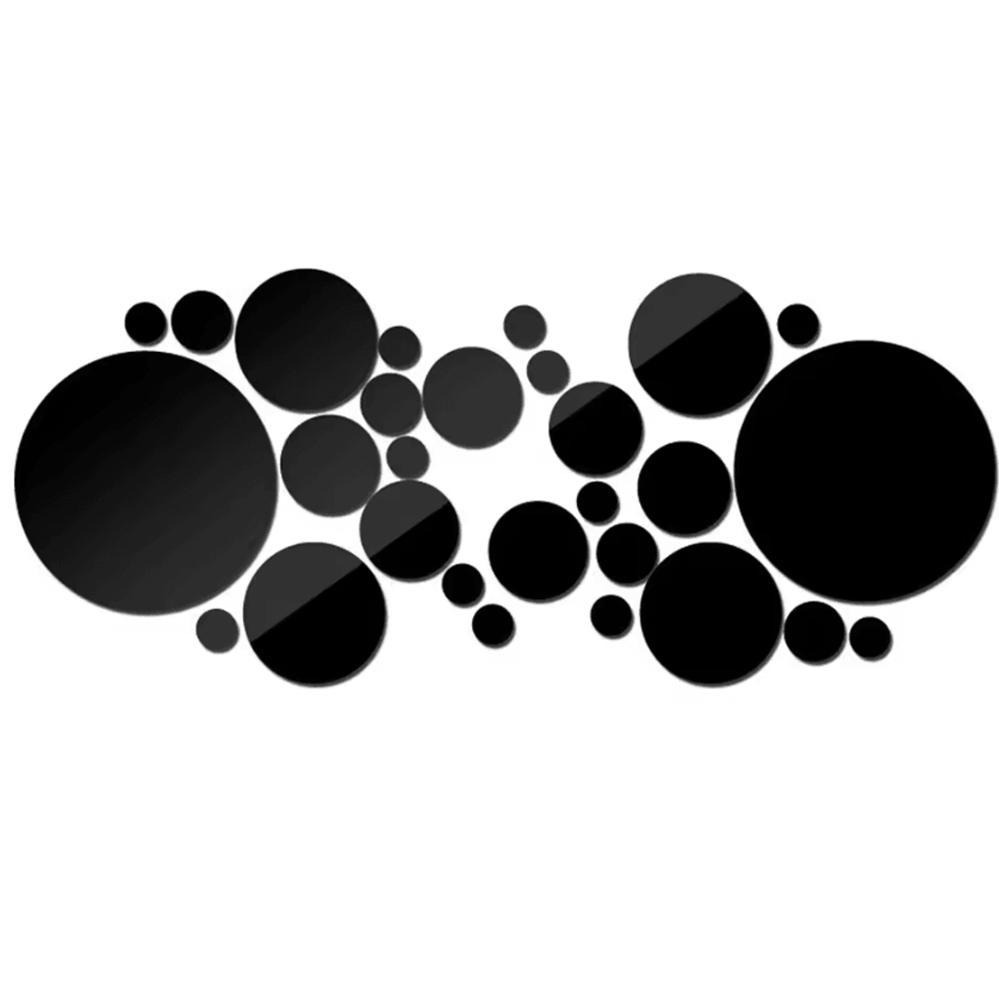 26 Piece Round Acrylic Mirror Wall Sticker Set 3