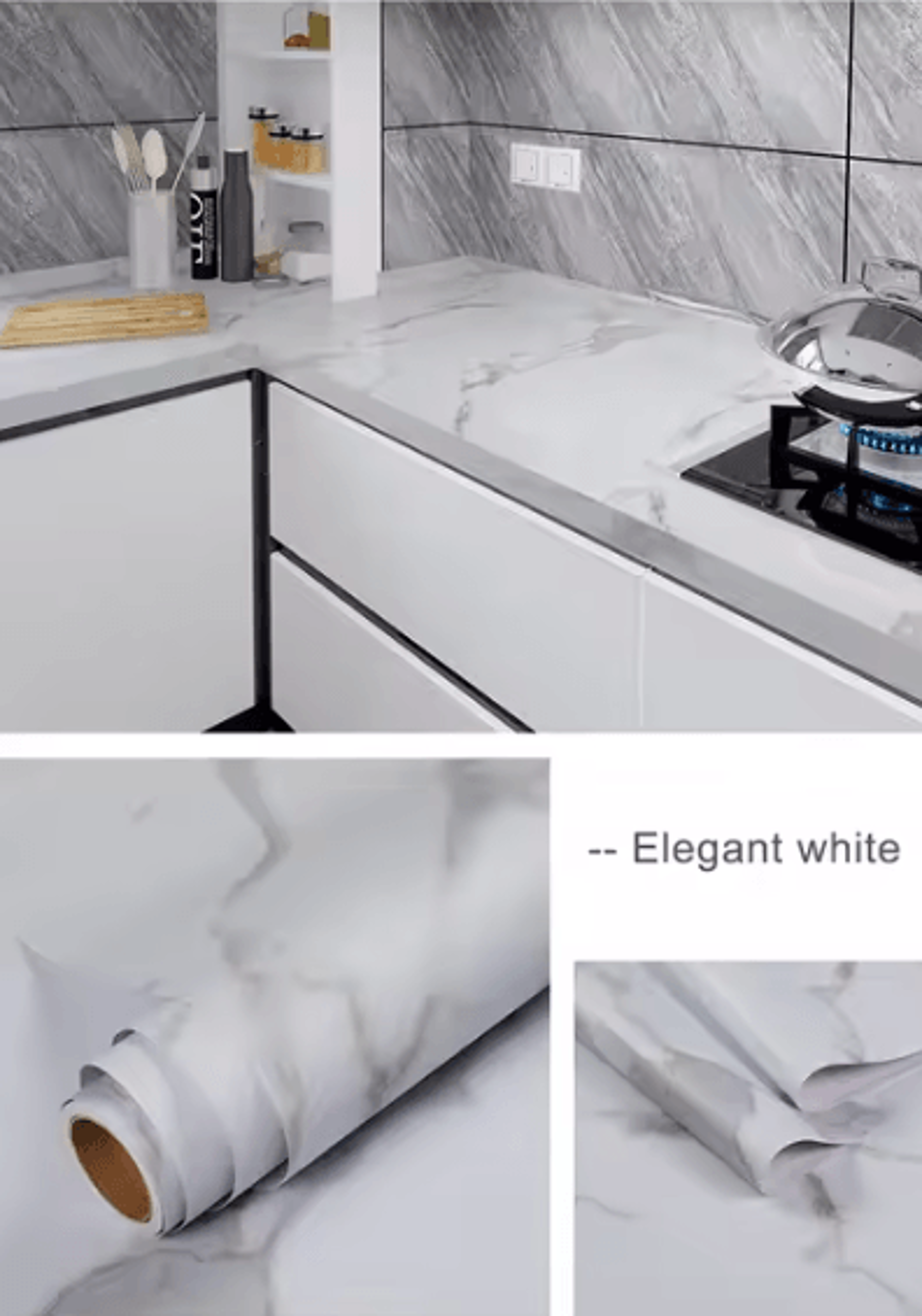 Marble Peel And Stick Kitchen Countertop Wallpaper 6