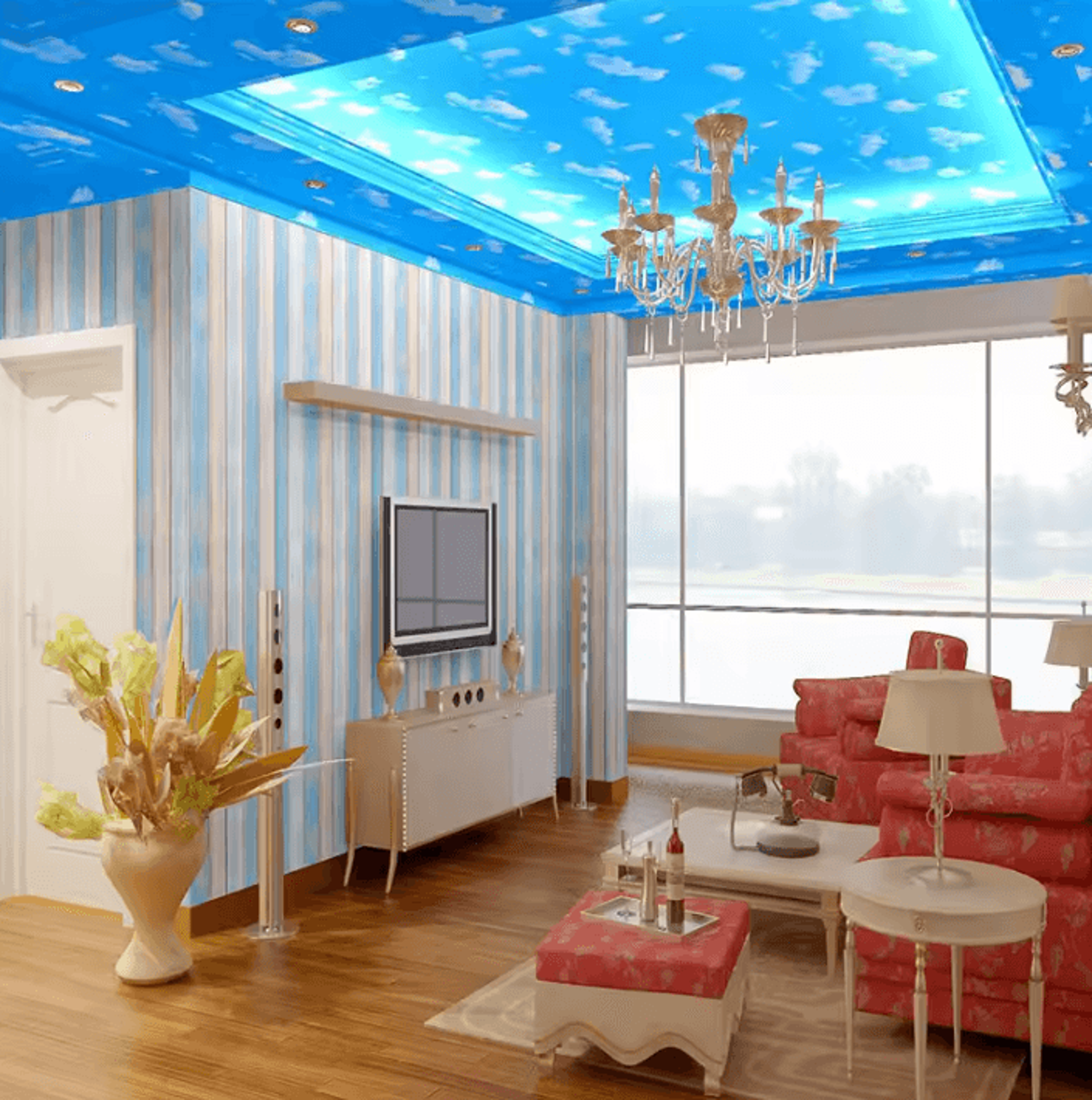 Blue Sky 3D Peel And Stick Wall Mural 1