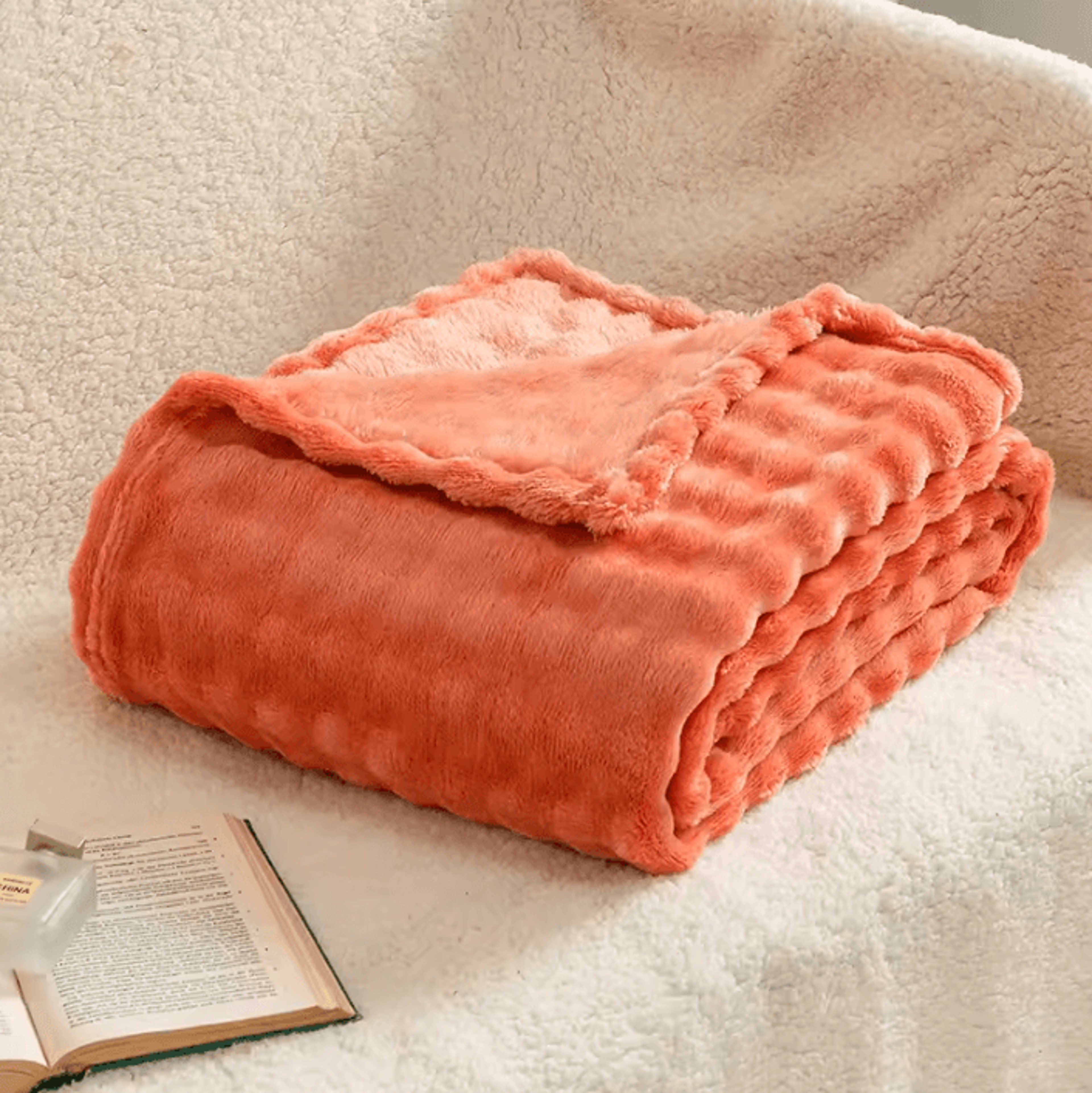 Sage Green Fleece Bubble Throw Blanket 10