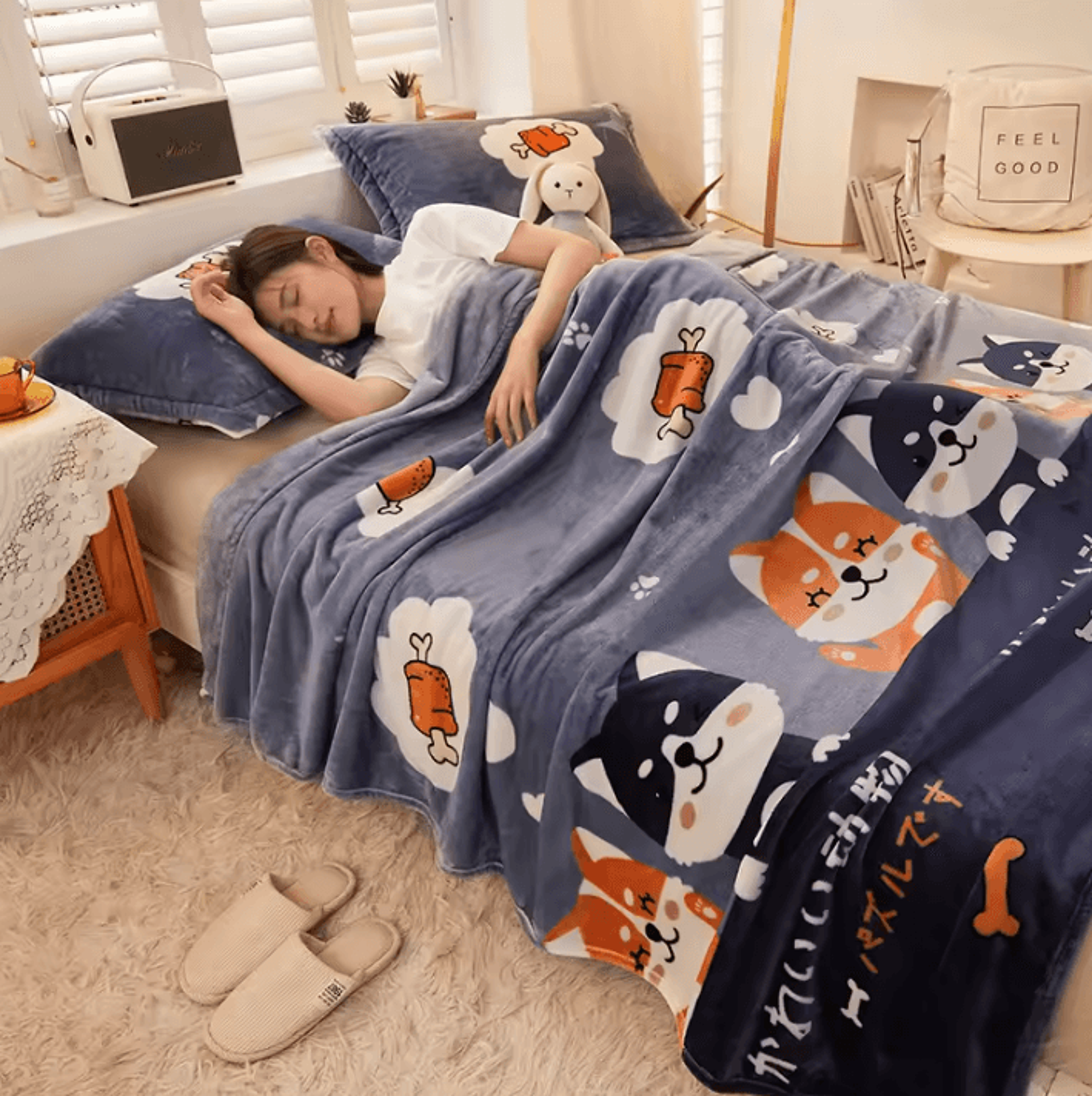 Cute Strawberry Flannel Throw Blanket 8