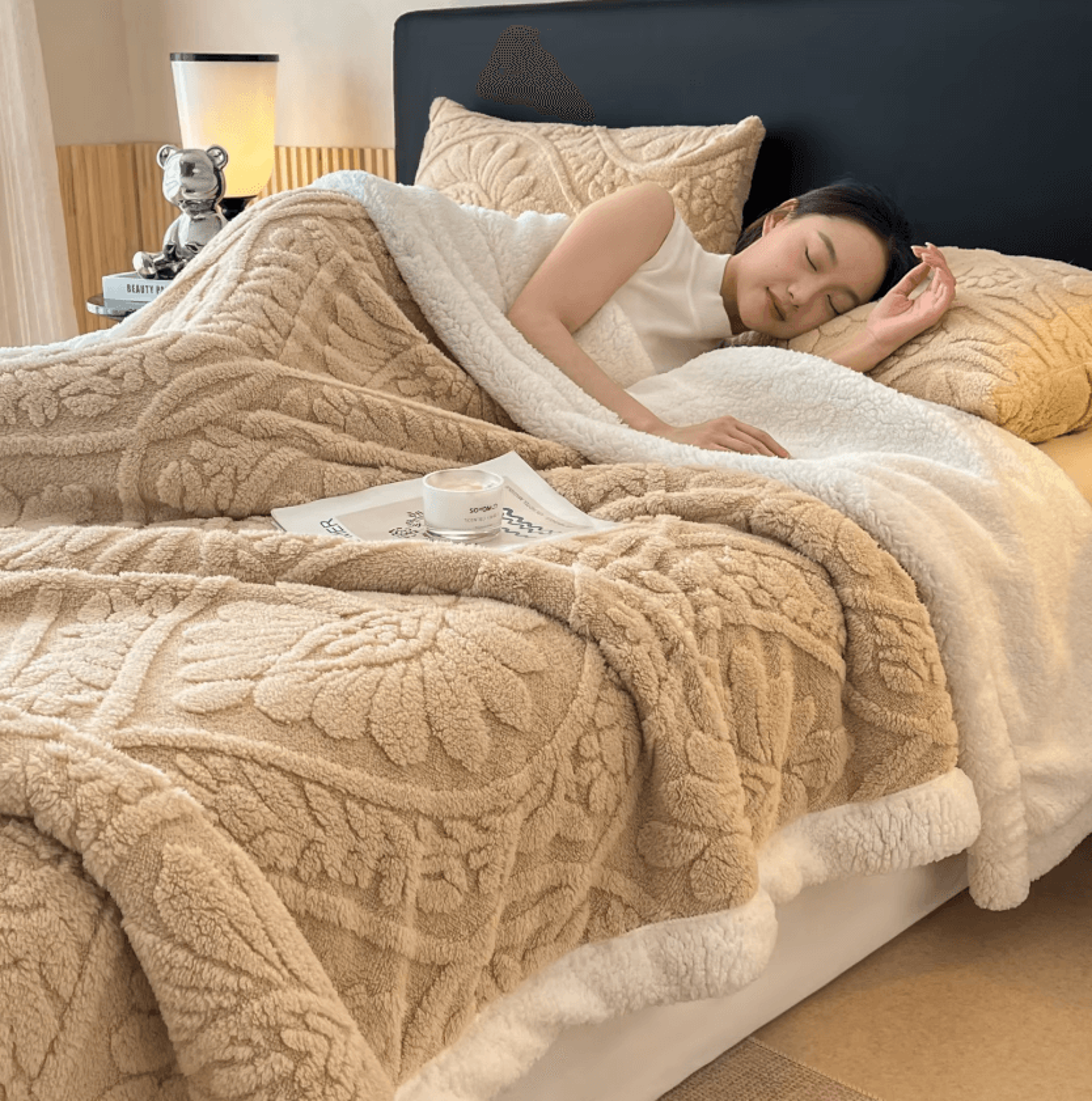 Jacquard Double Layer Plush Winter Blanket 1