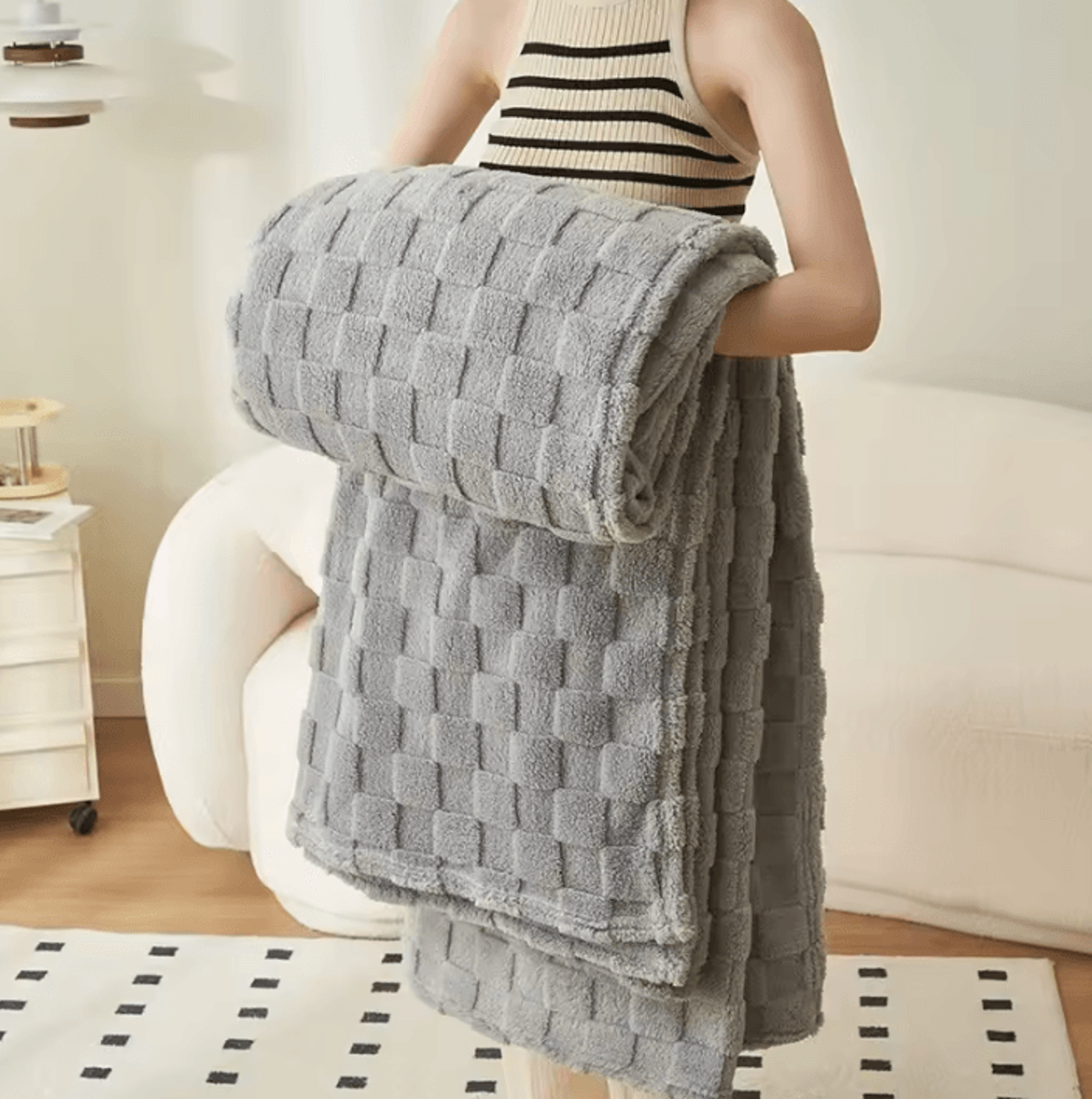Thickened Green Lamb Fleece Winter Throw Blanket 3