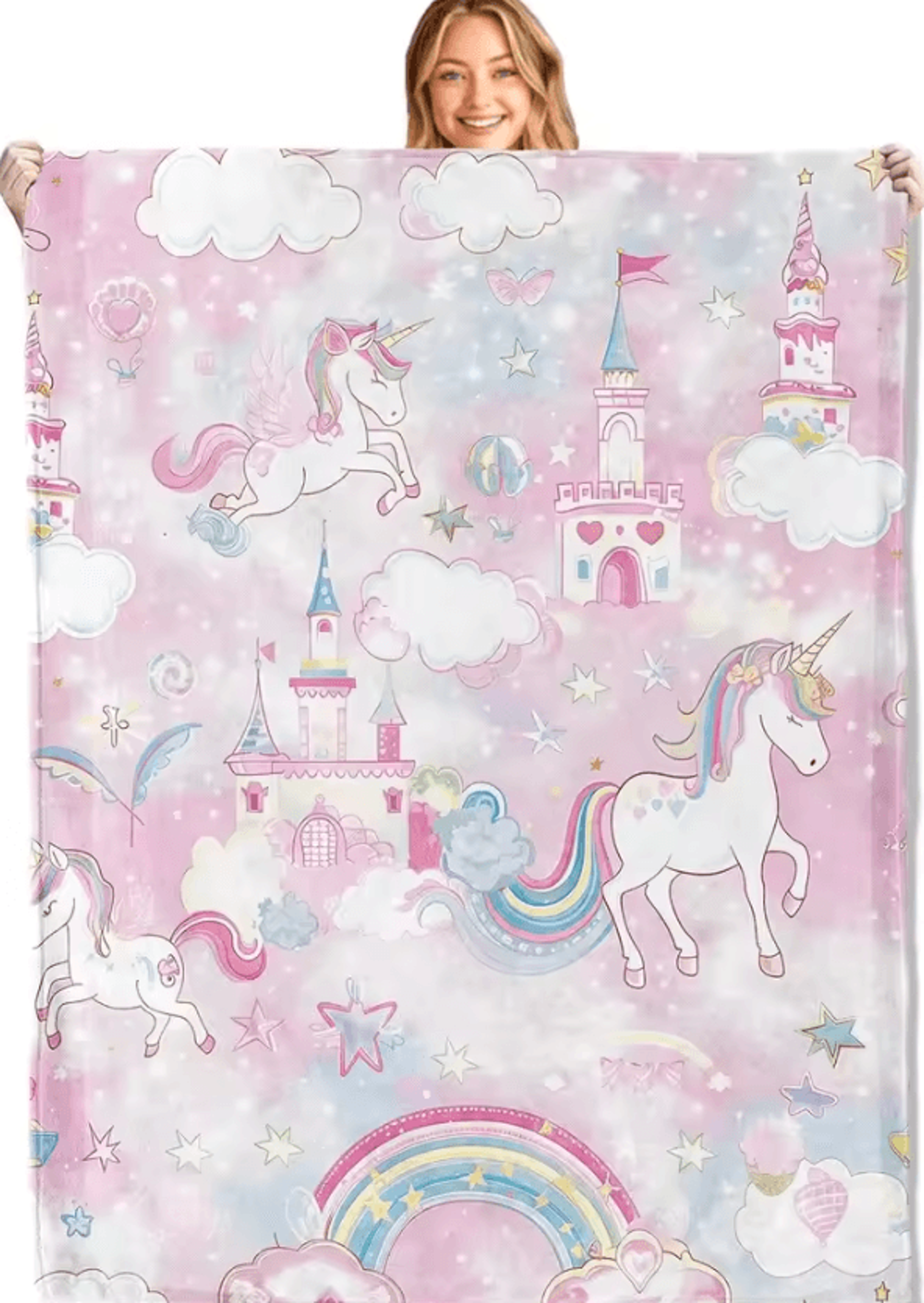 Black Cat And Mushroom Fleece Throw Blanket 2