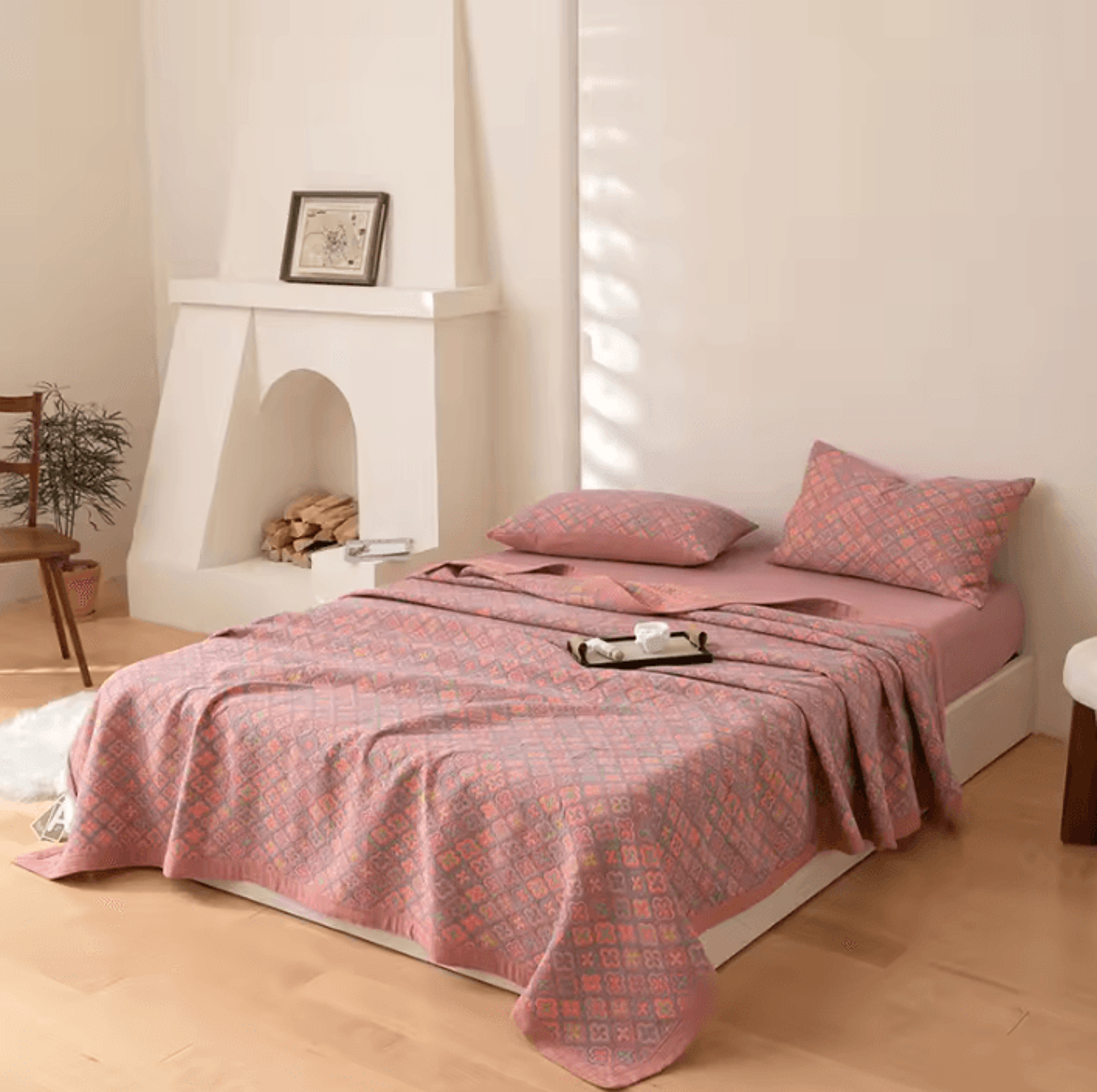Ethnic Jacquard Cotton Gauze Bedspread Blanket 11