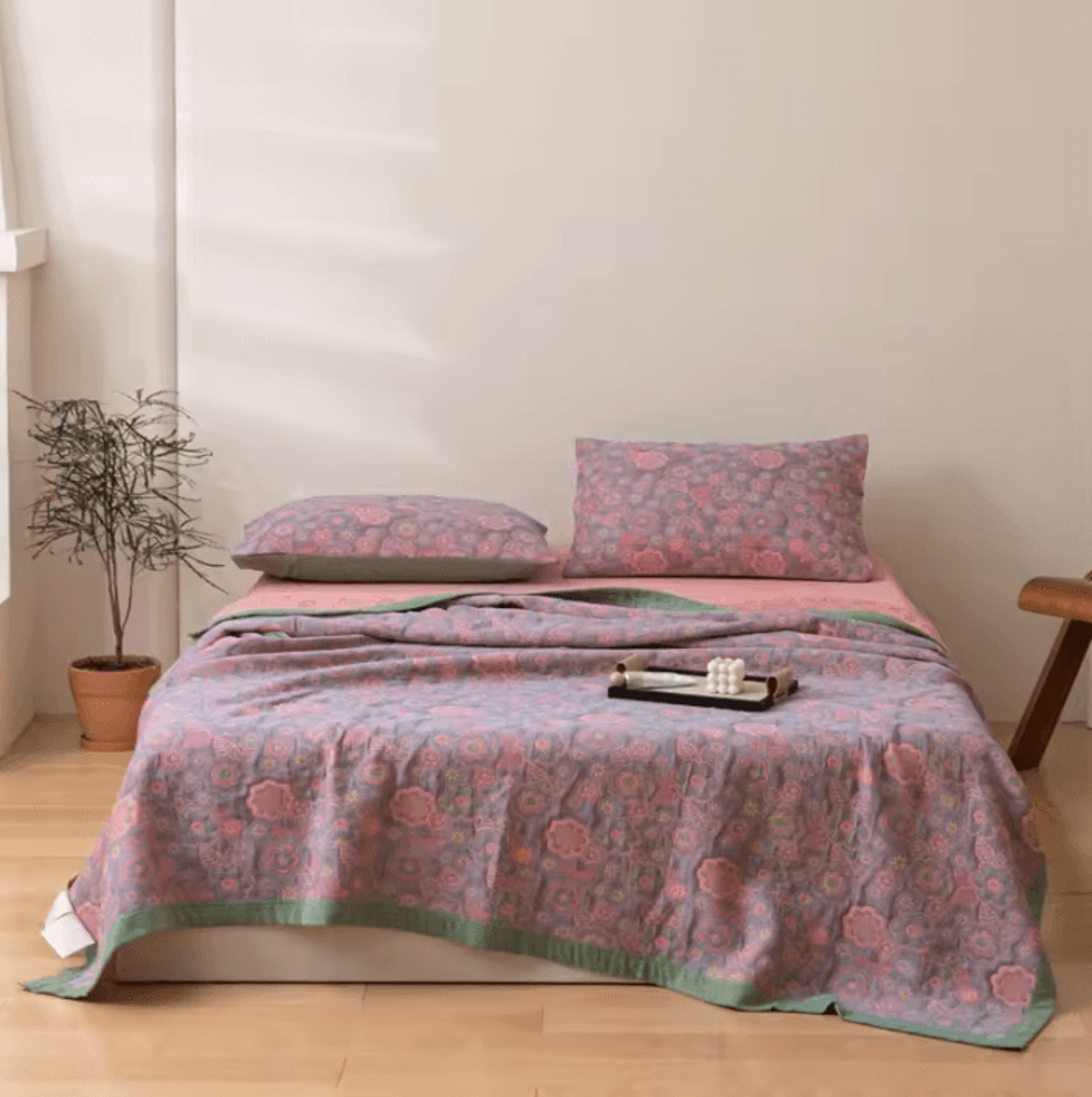 Ethnic Jacquard Cotton Gauze Bedspread Blanket 7