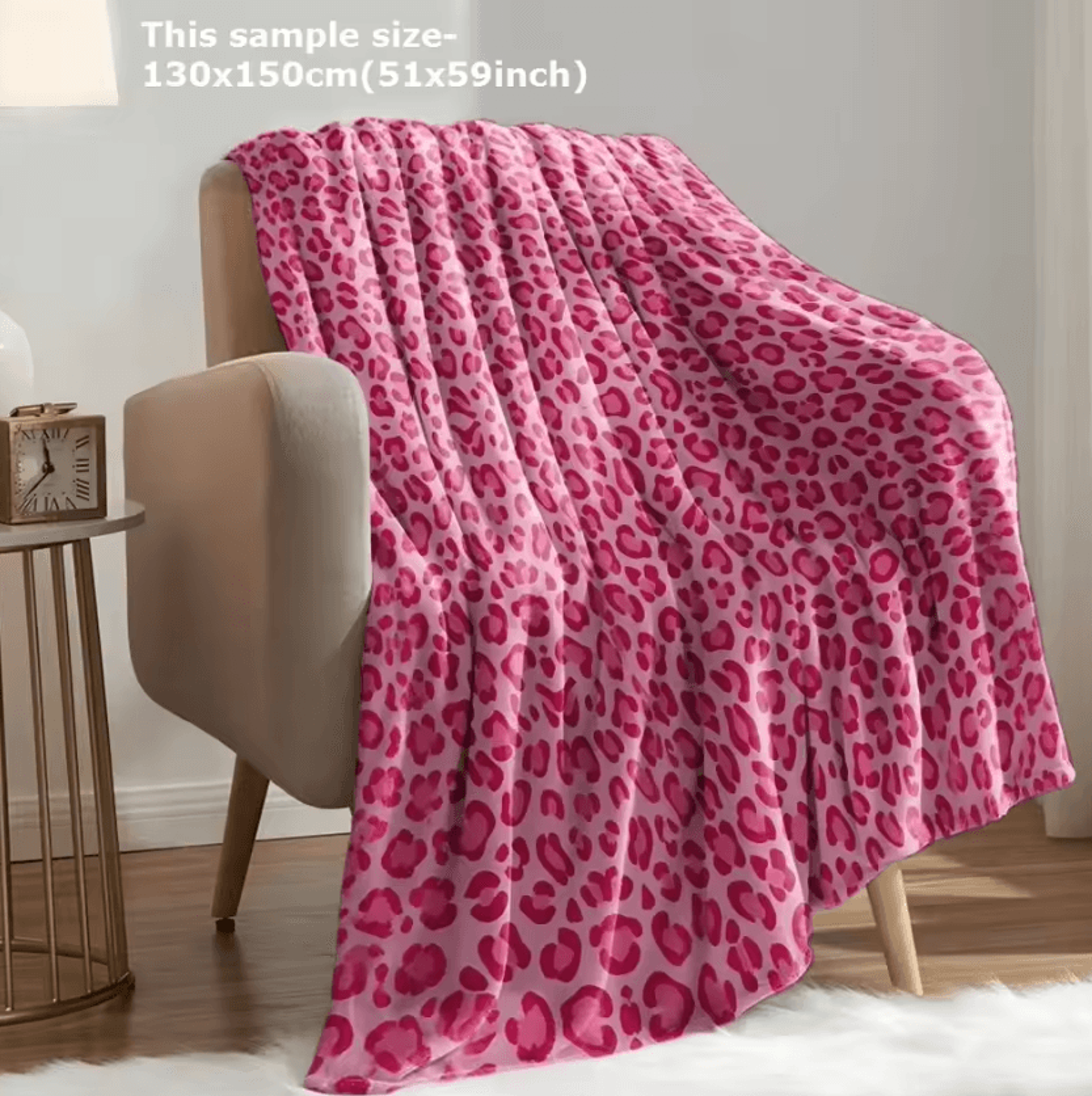 pink leopard cheetah flannel throw blanket
