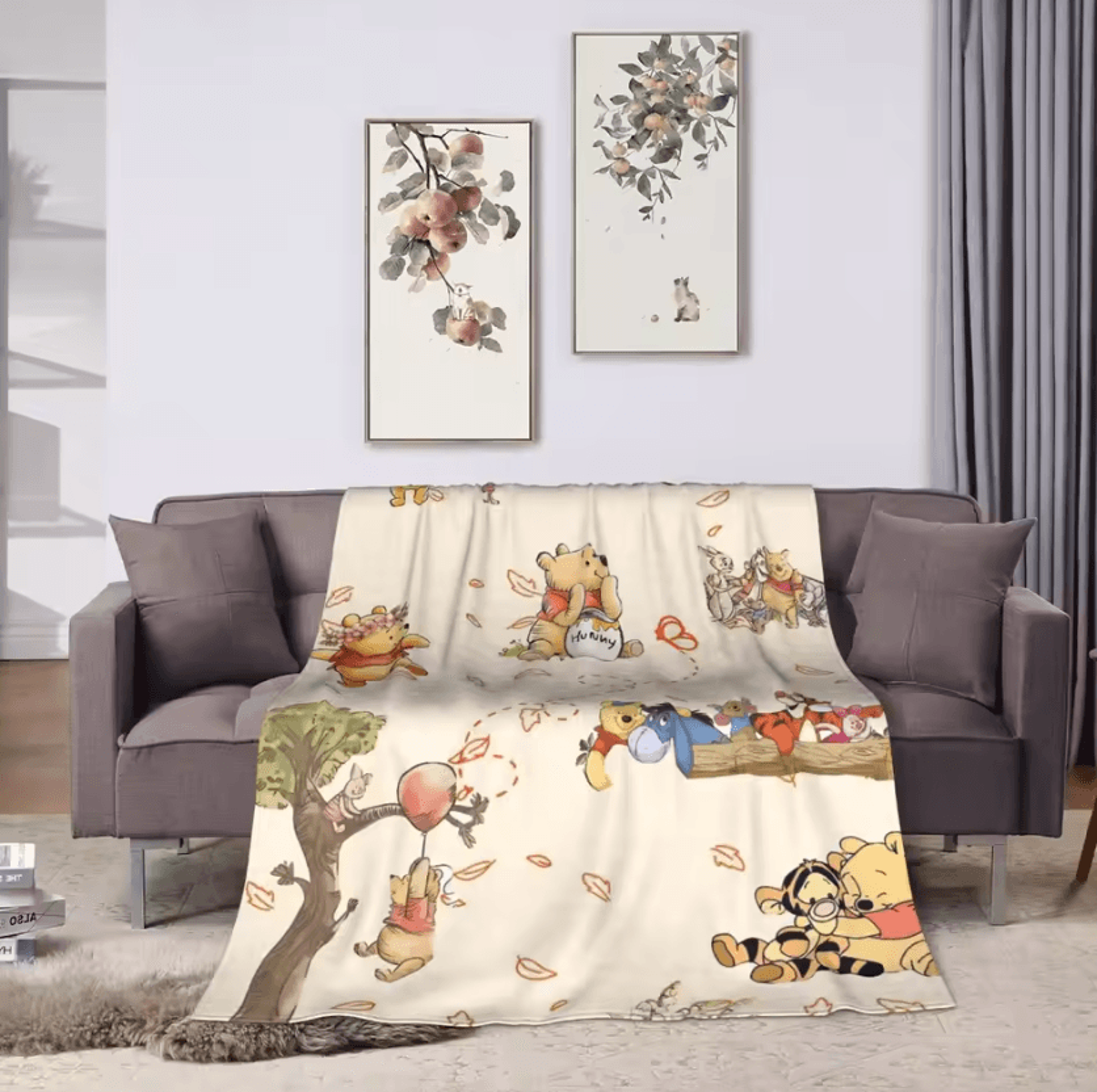 winnie the pooh soft flannel fleece throw blanket