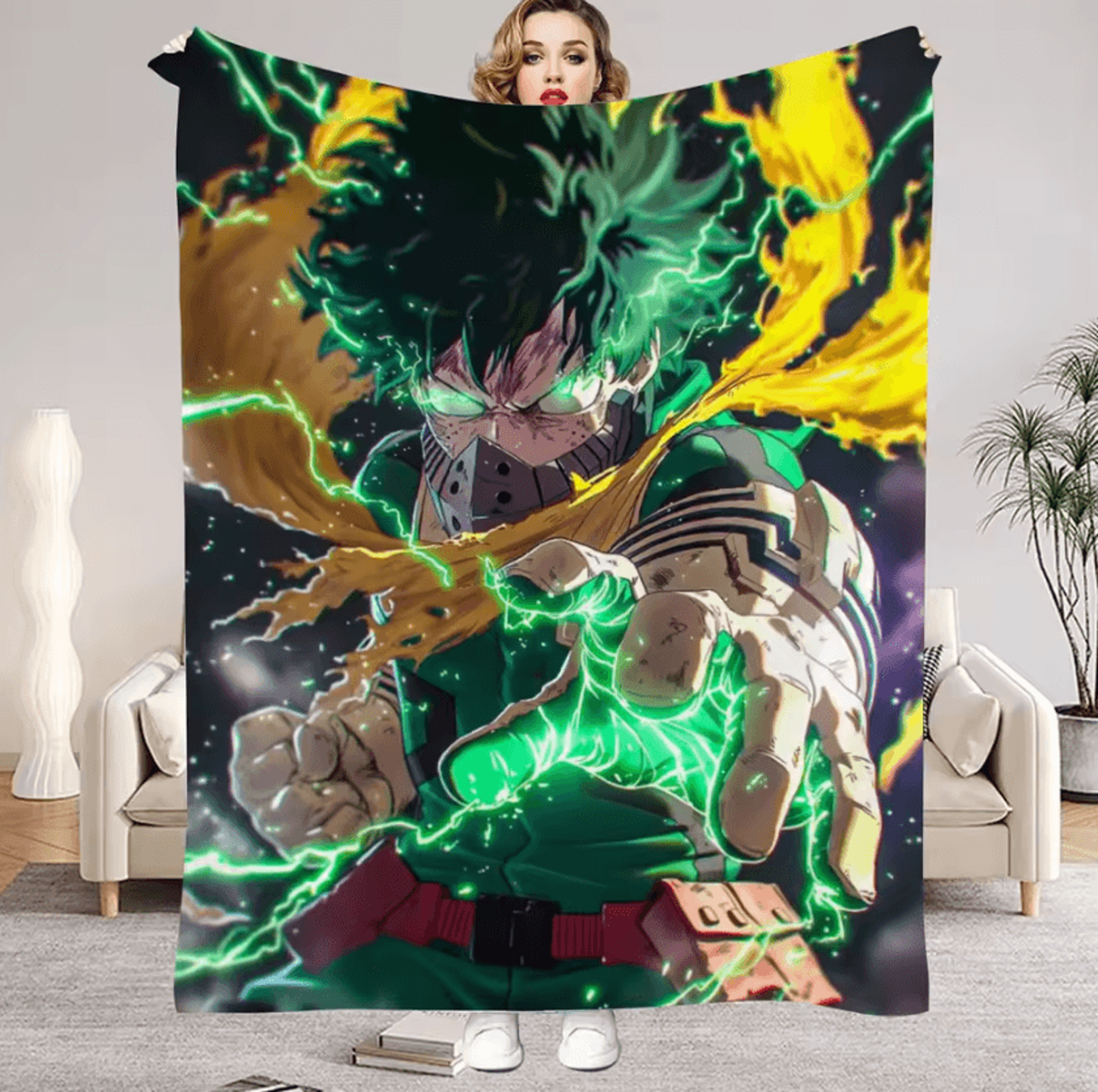 my hero academia anime flannel throw blanket