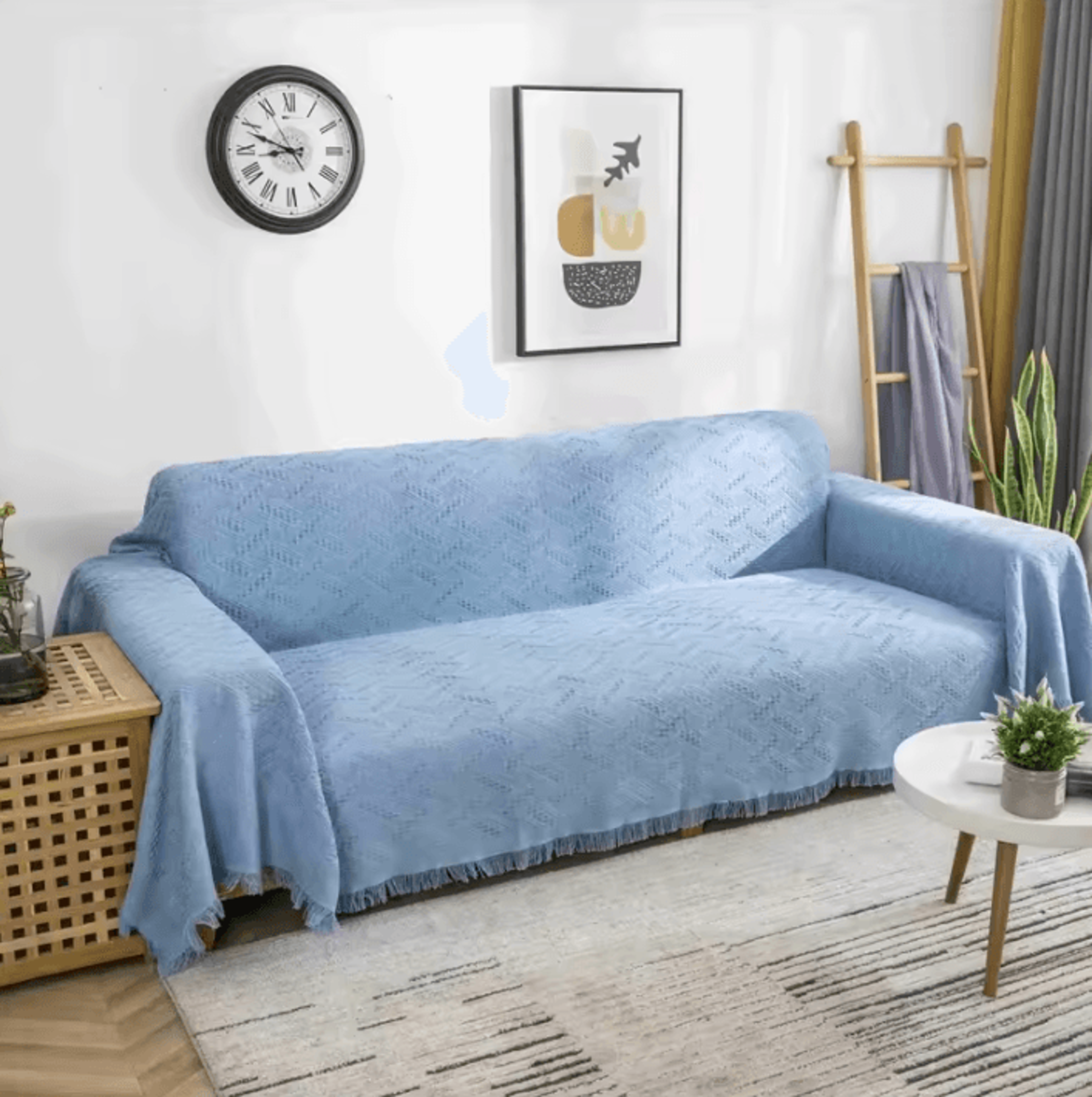 Nordic Cotton Blend Tassel Sofa Throw Blanket 2