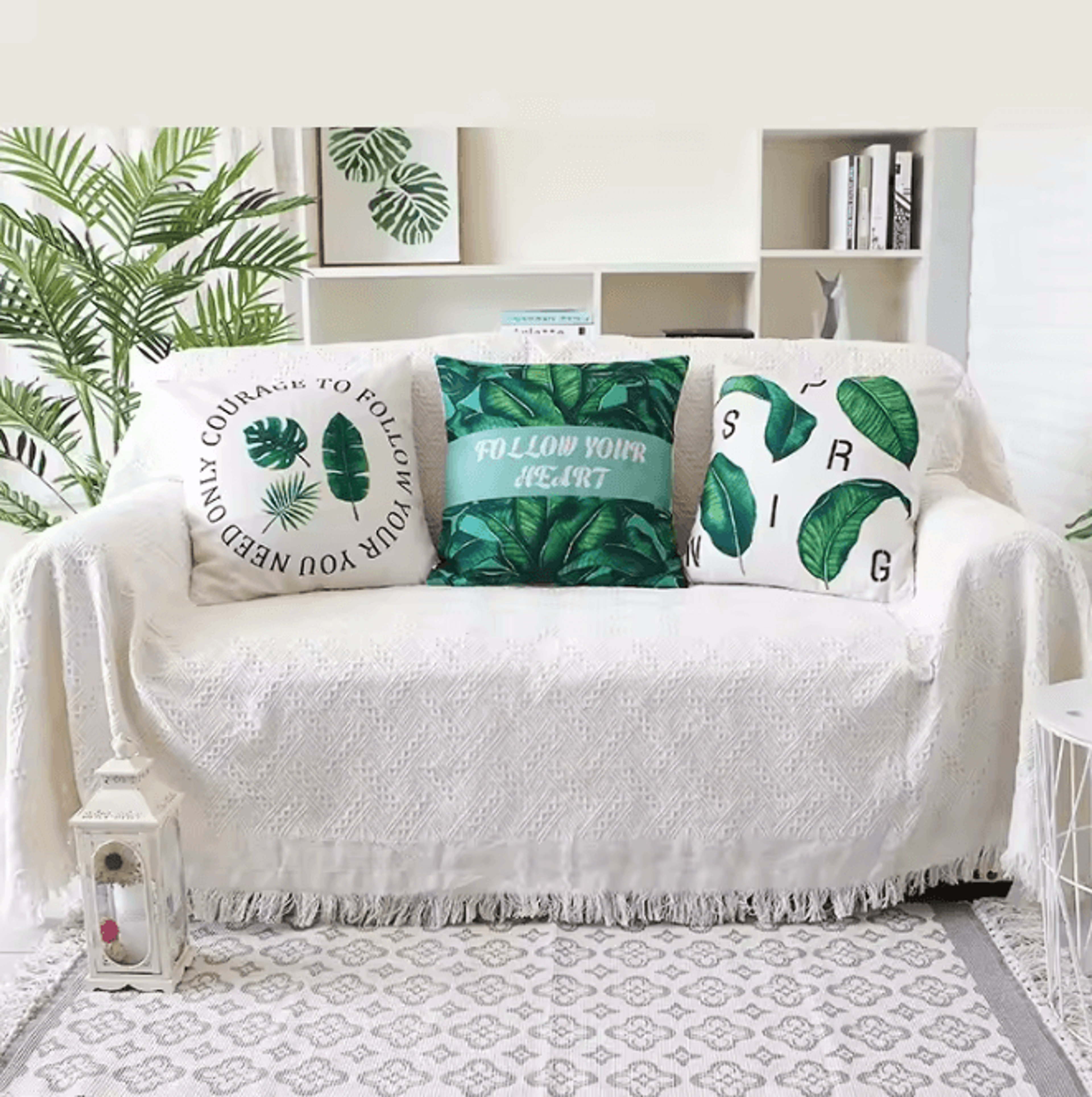 Nordic Cotton Blend Tassel Sofa Throw Blanket 3