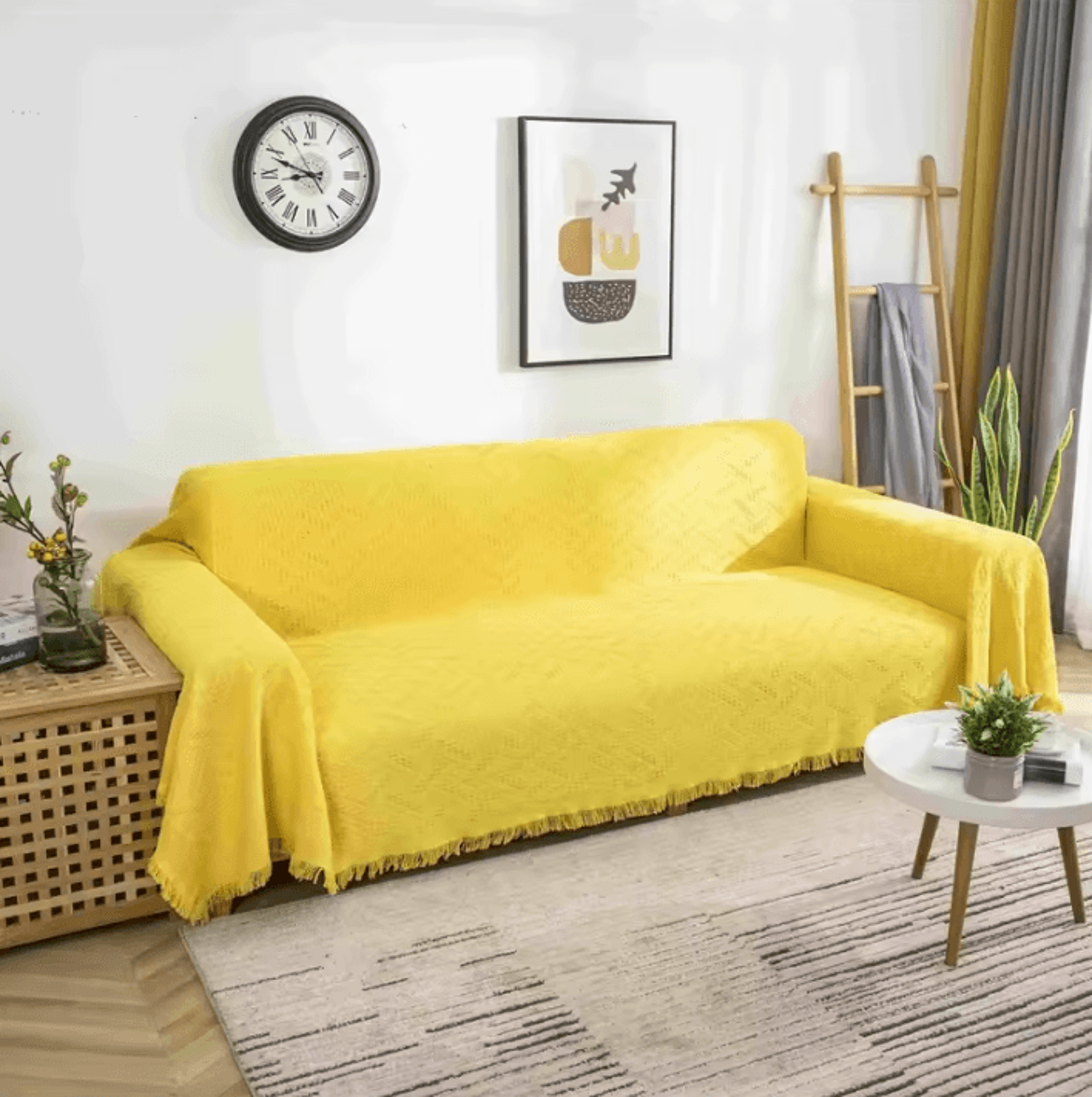 Nordic Cotton Blend Tassel Sofa Throw Blanket 5