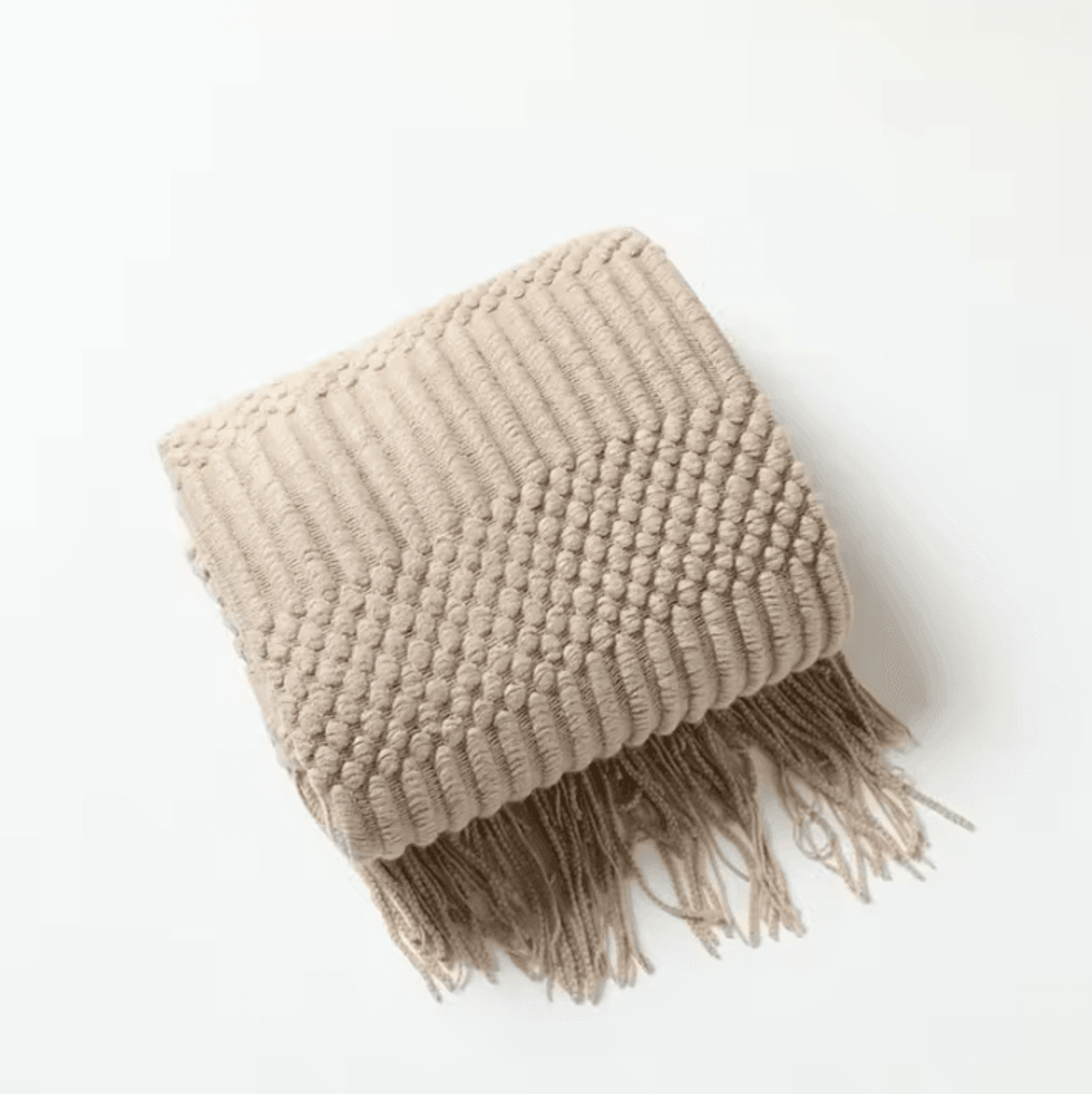 Rust Red Boho Knitted Tassel Throw Blanket 9