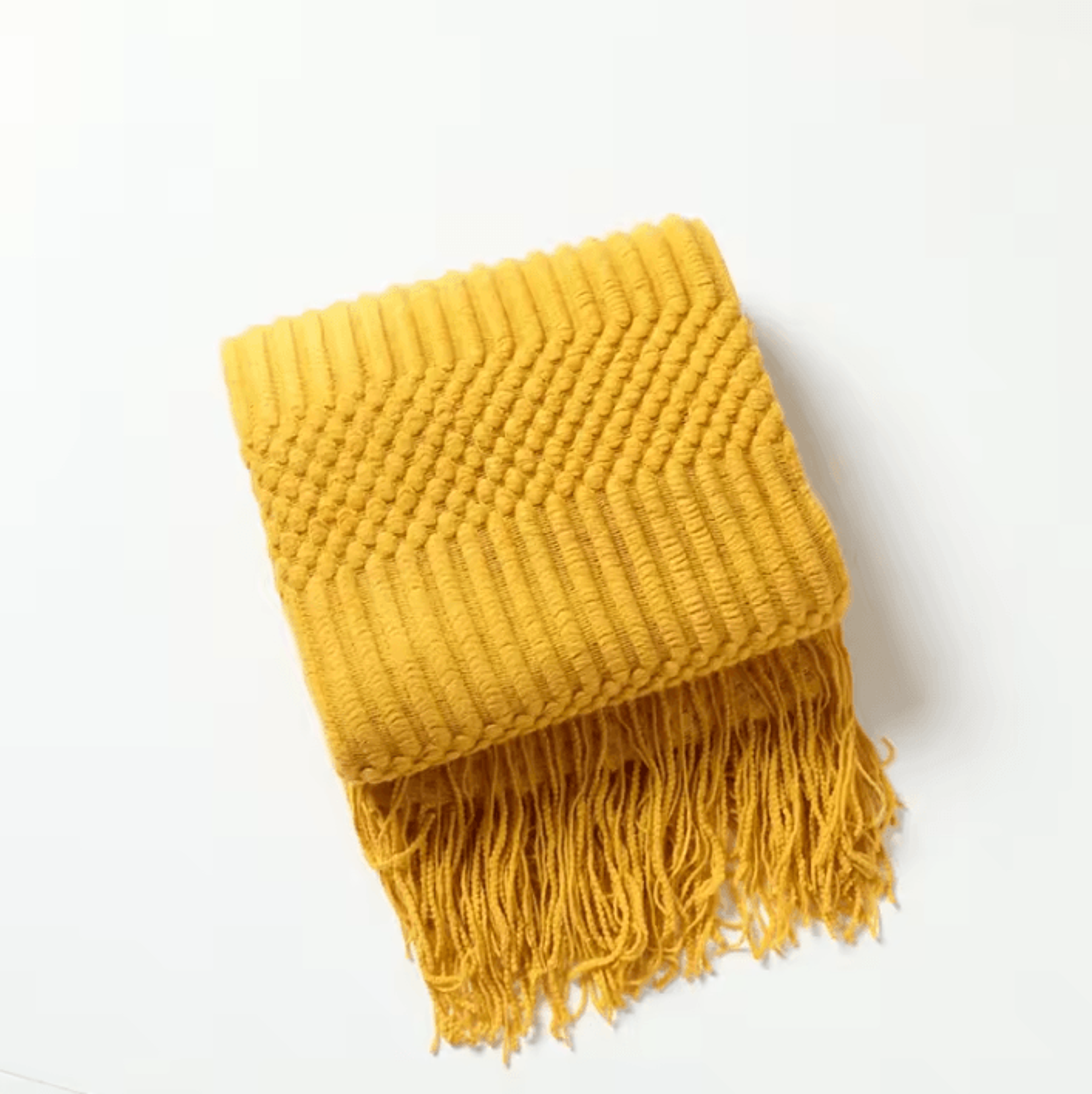 Rust Red Boho Knitted Tassel Throw Blanket 10