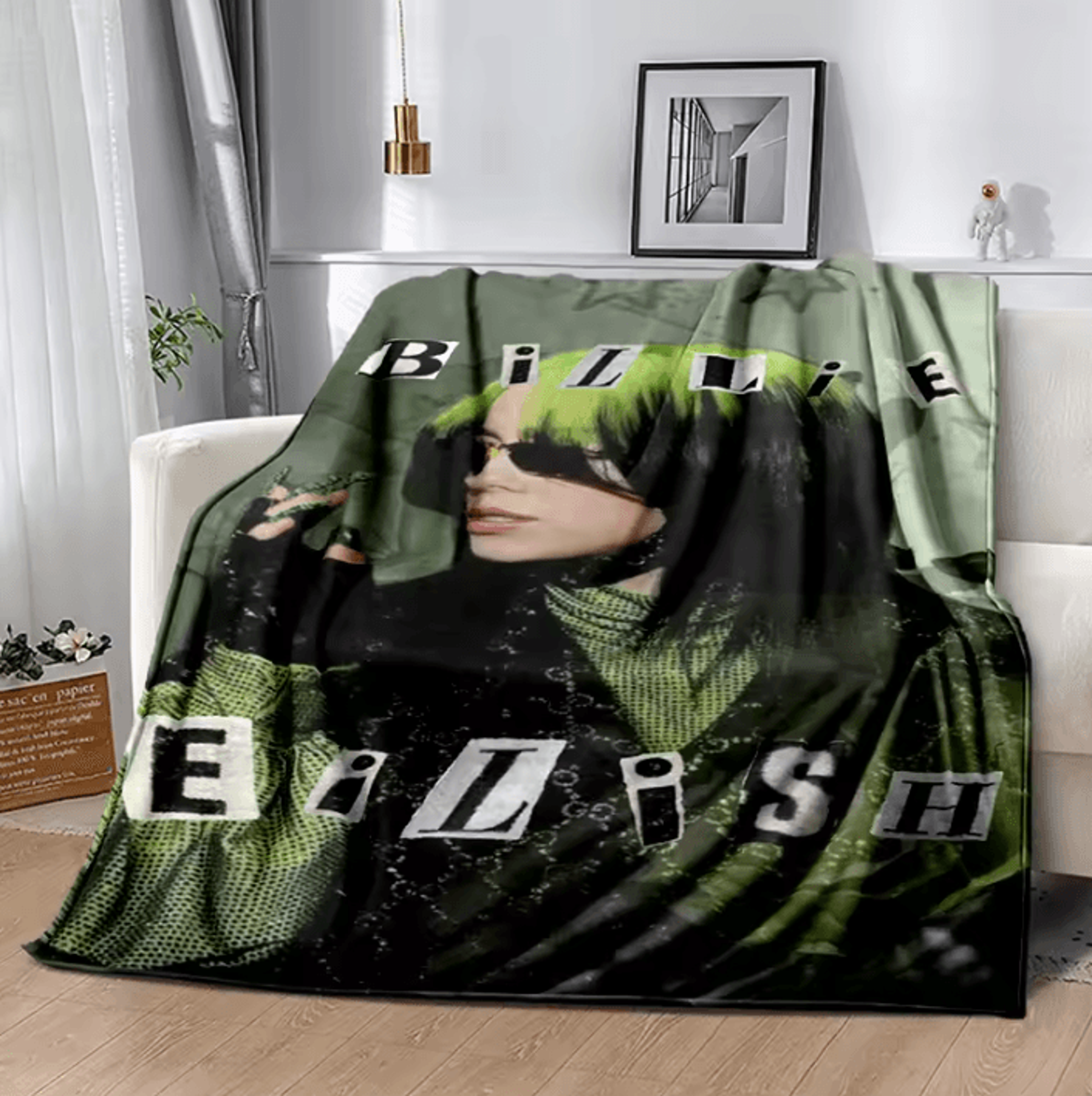 Billie Eilish Flannel Throw Blanket 2