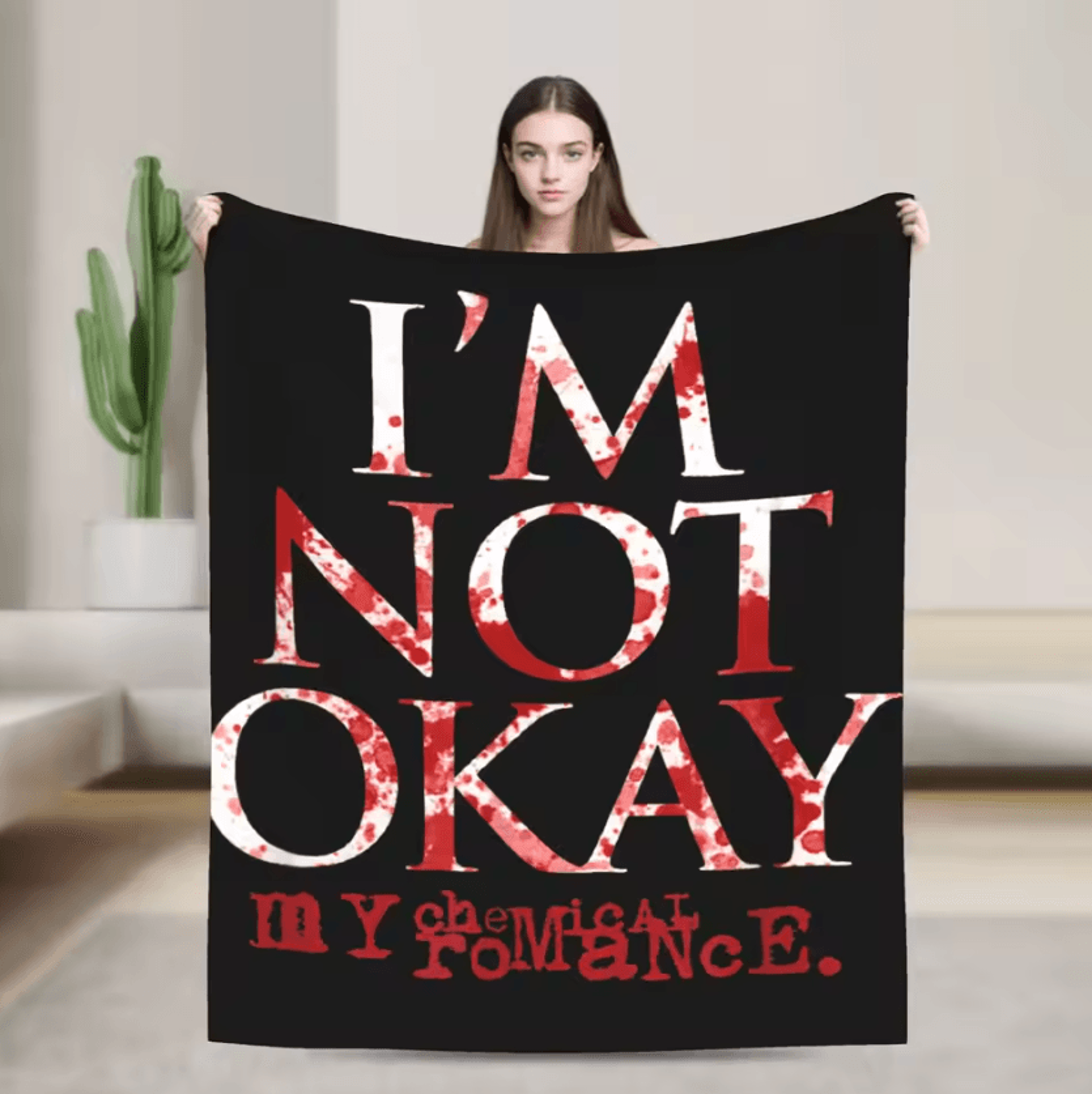 My Chemical Romance Rock Band Flannel Throw Blanket 10